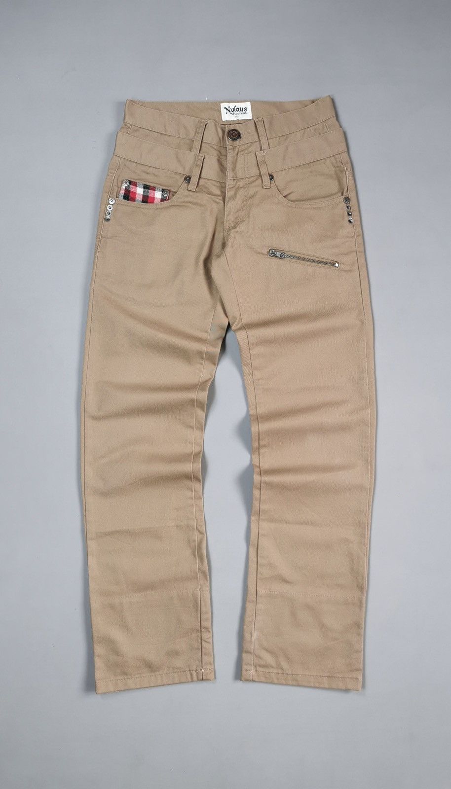 Designer Nylaus Double Waist Pants Looklike Hysteric (LG71) Size US 28 / EU 44 - 1 Thumbnail