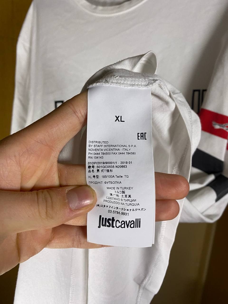Just Cavalli × Vintage 👕 Just Cavalli Graphic Print T-Shirt Size US XL / EU 56 / 4 - 4 Thumbnail