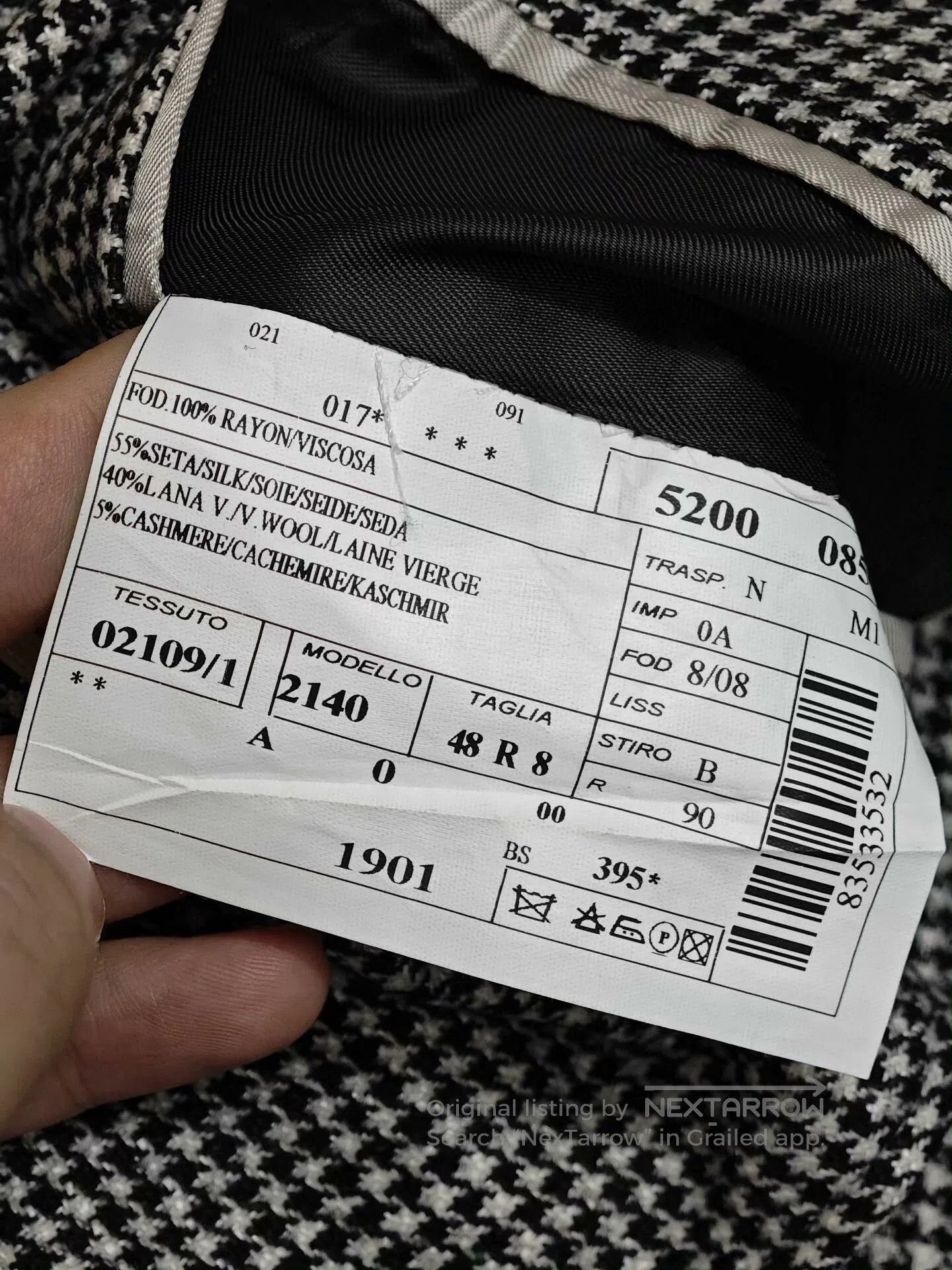 Other Italian Black and White Check Blazer. Size US M / EU 48-50 / 2 - 9 Thumbnail