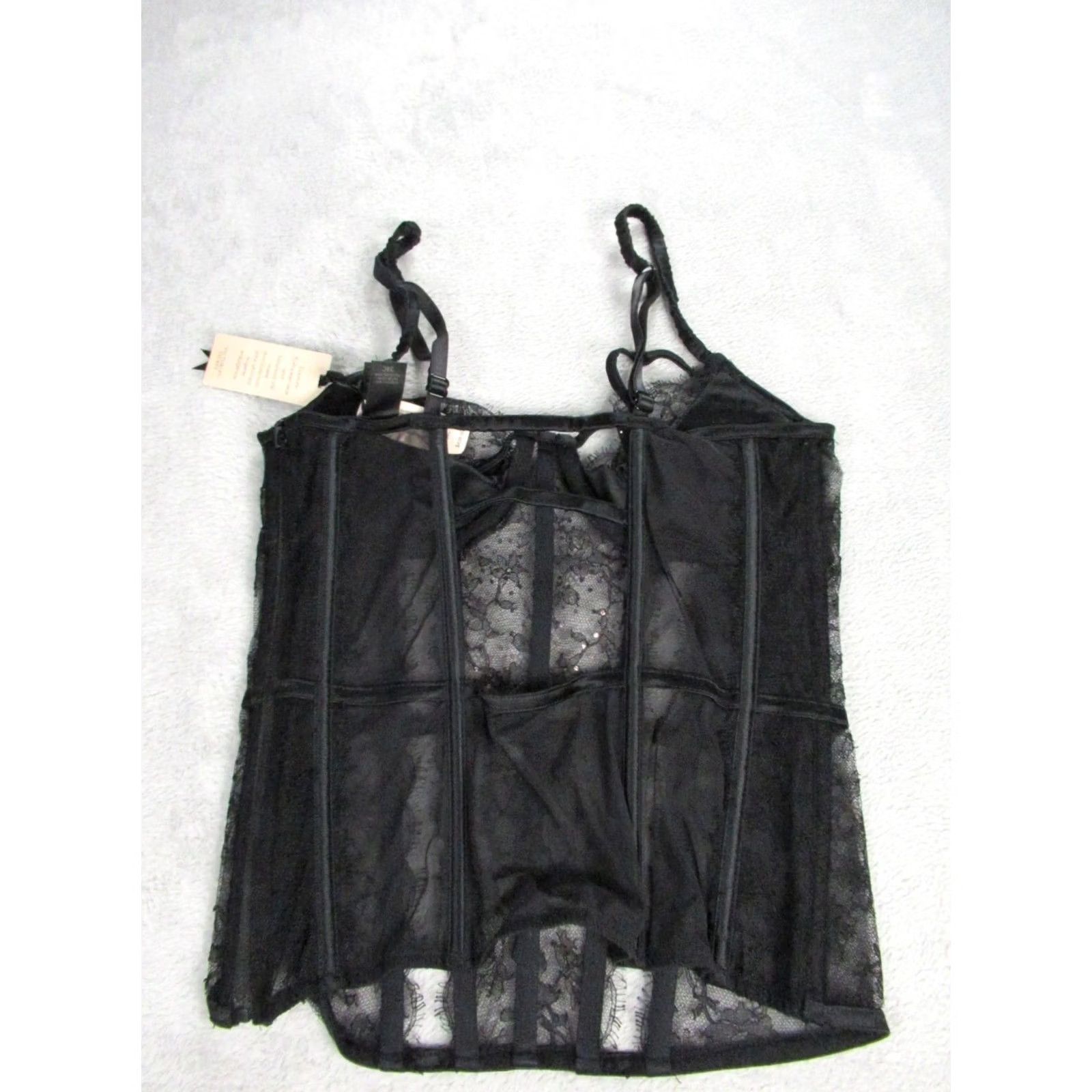 Victoria's Secret Victoria's Secret Corset Top Womens 34C Black Embellished Underwired NWT Rhinestone Lace Adjustable Straps Size XXS / US 00 / IT 34 - 6 Thumbnail