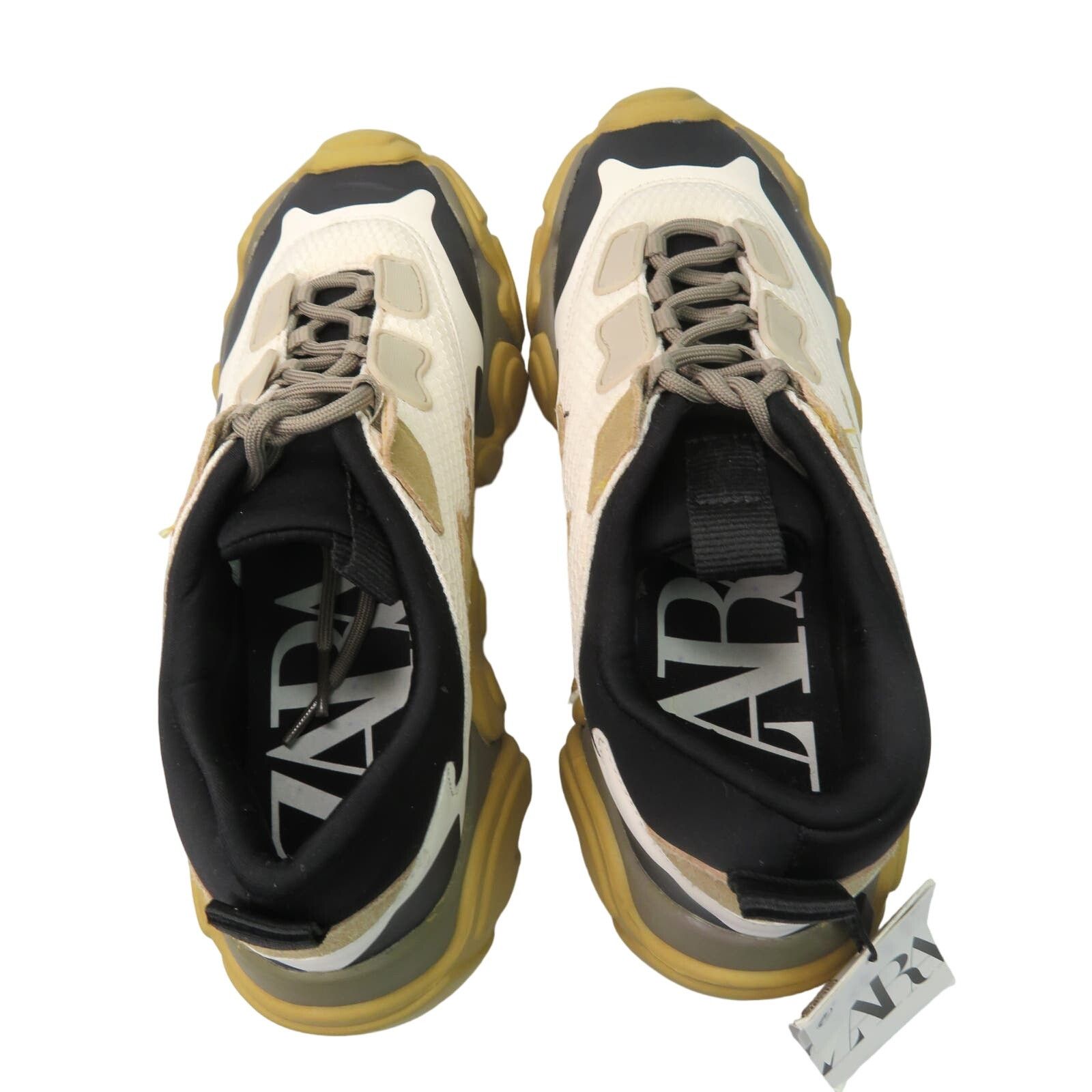Zara ZARA Multi Piece Leather Mesh Thick-Soled Brown Sneakers Size US 10 / IT 40 - 8 Thumbnail