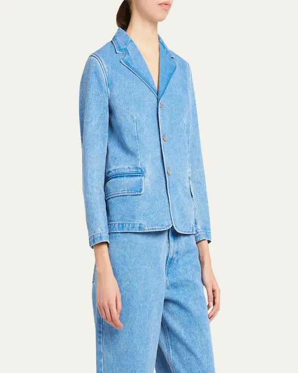 Marni o1w1db11125 Baby Simple Denim Jacket in Blue Size XL / US 12-14 / IT 48-50 - 4 Thumbnail