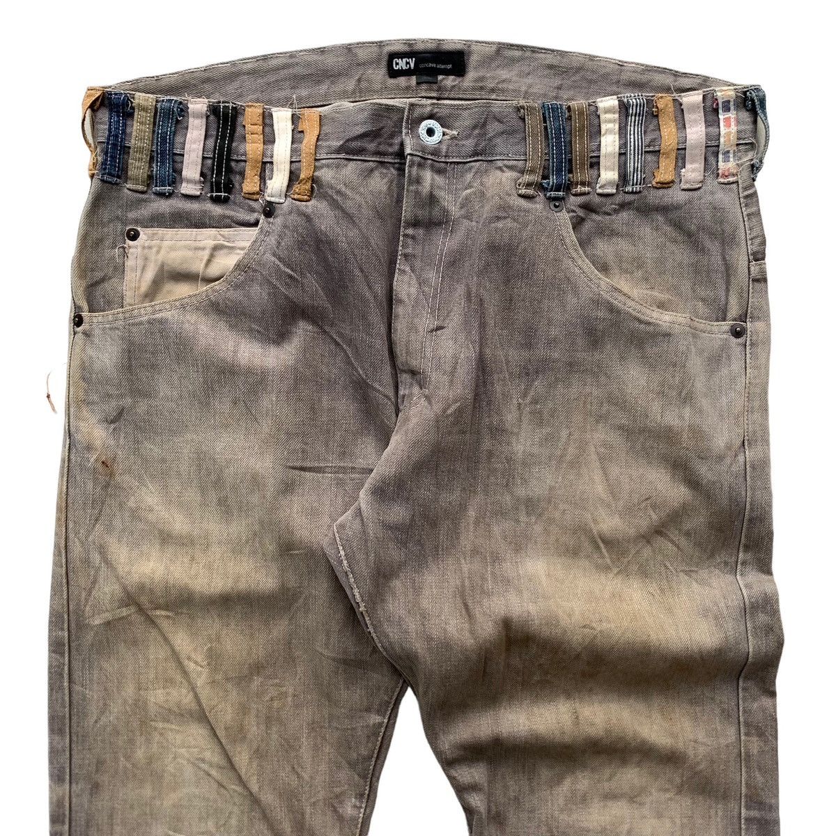 Japanese Brand × Vintage Vintage Concave Attempt Japanese Brand Mud Wash Punk Jeans Size US 34 / EU 50 - 7 Thumbnail
