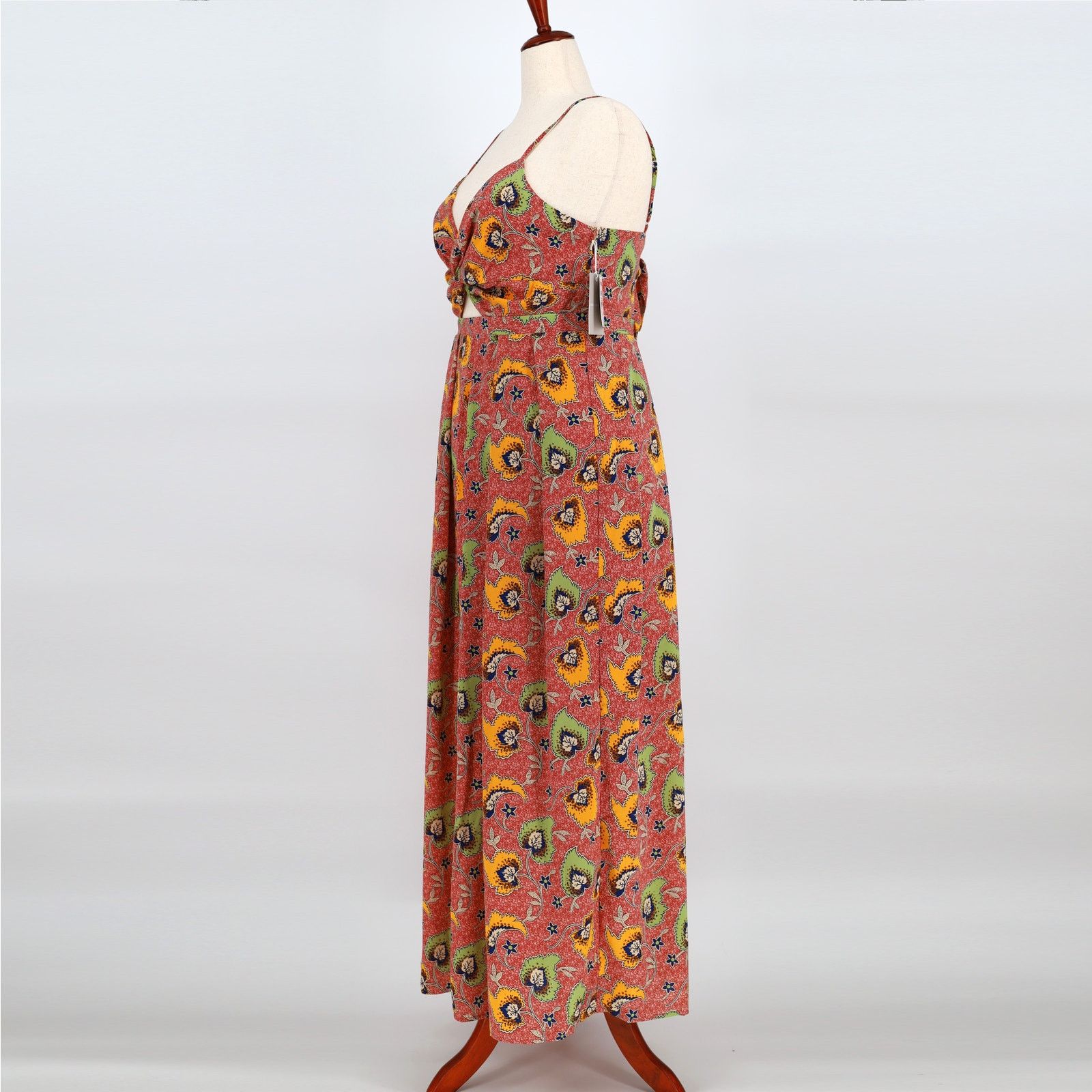 The Unbranded Brand Chelsea28 Women Paisley Satin Cutout Maxi Dress Size XL Size XL / US 12-14 / IT 48-50 - 4 Thumbnail