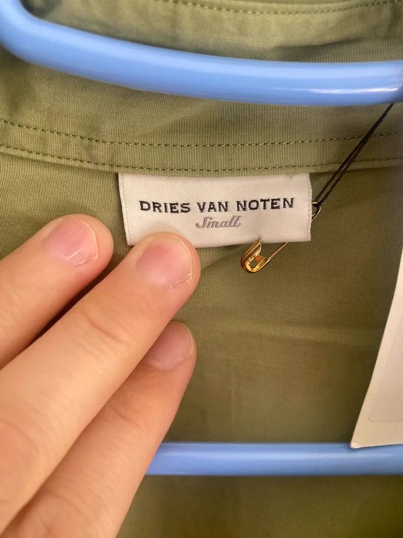 Dries Van Noten dries van noten Green cotton long-sleeved shirt 2504-Nexta Size US S / EU 44-46 / 1 - 3 Thumbnail