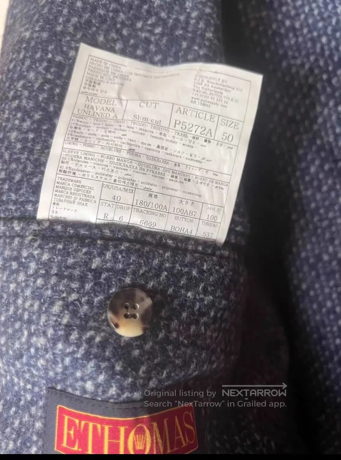 Suitsupply Gray Textured Suit Jacket . Size US M / EU 48-50 / 2 - 2 Thumbnail