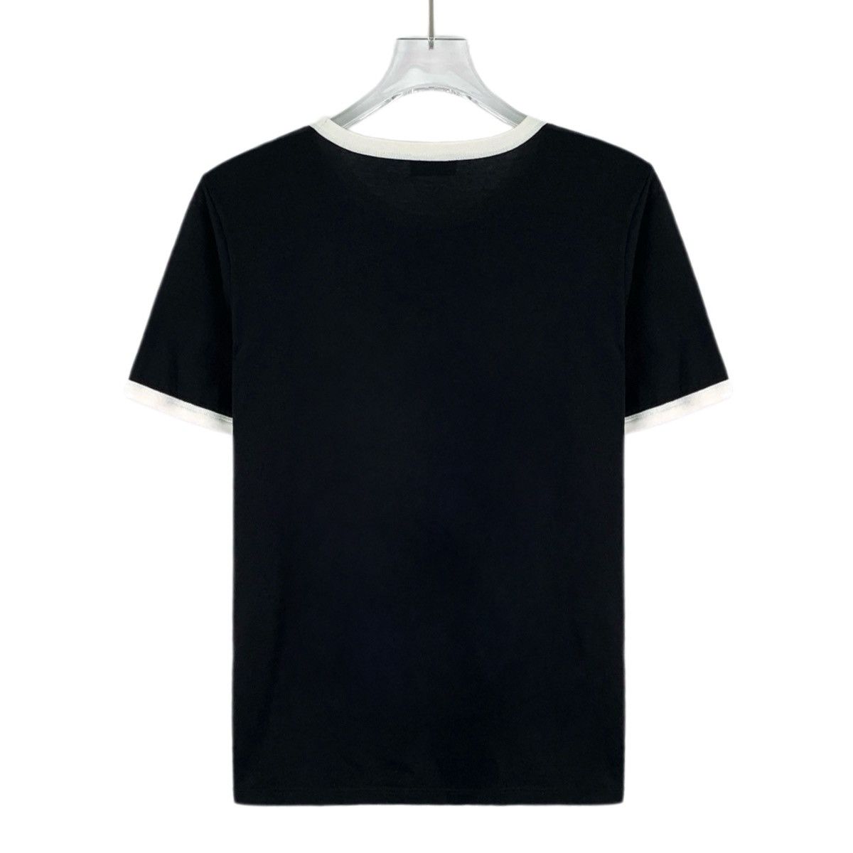 Celine Celine Black Triomphe Printed Cotton Crew Neck T-Shirt K26WX Size M / US 6-8 / IT 42-44 - 2 Thumbnail