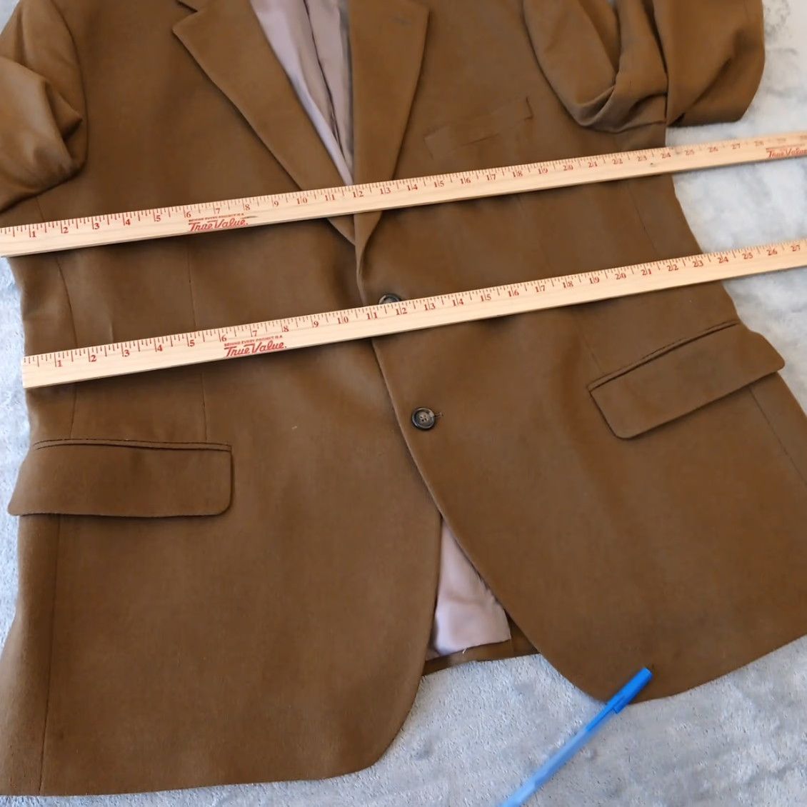 Jos. A. Bank Jos. A. Bank Blazer Mens 48 Brown Wool Cashmere 2 Button Single Vent Notch Lapel Regular Pattern Solid Vintage No Womens Mens Shirts? Size 48R - 6 Thumbnail