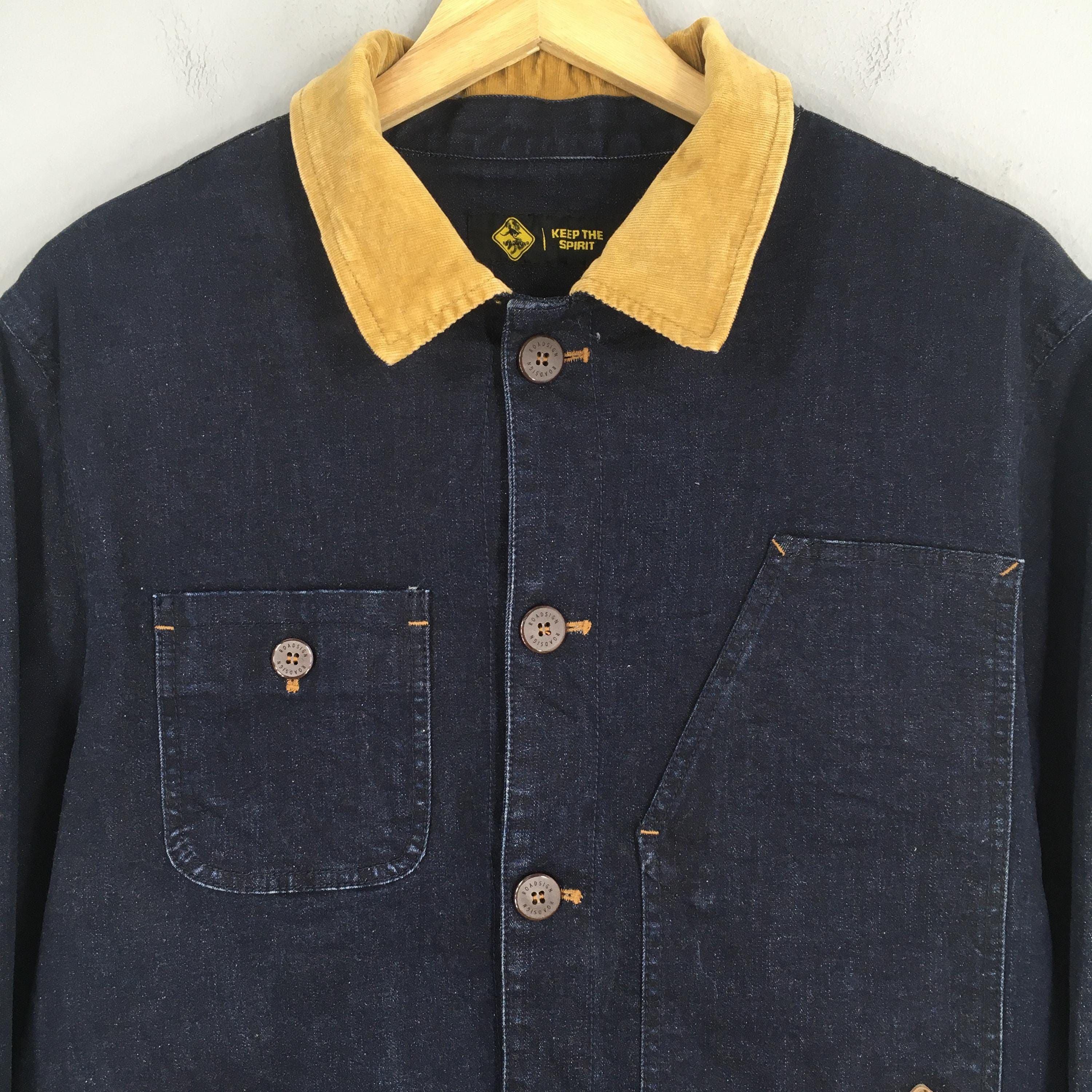 Le Mont Saint Michel 90s Indigo Blue Denim Workers Barn Field Jacket Large Size US L / EU 52-54 / 3 - 2 Thumbnail