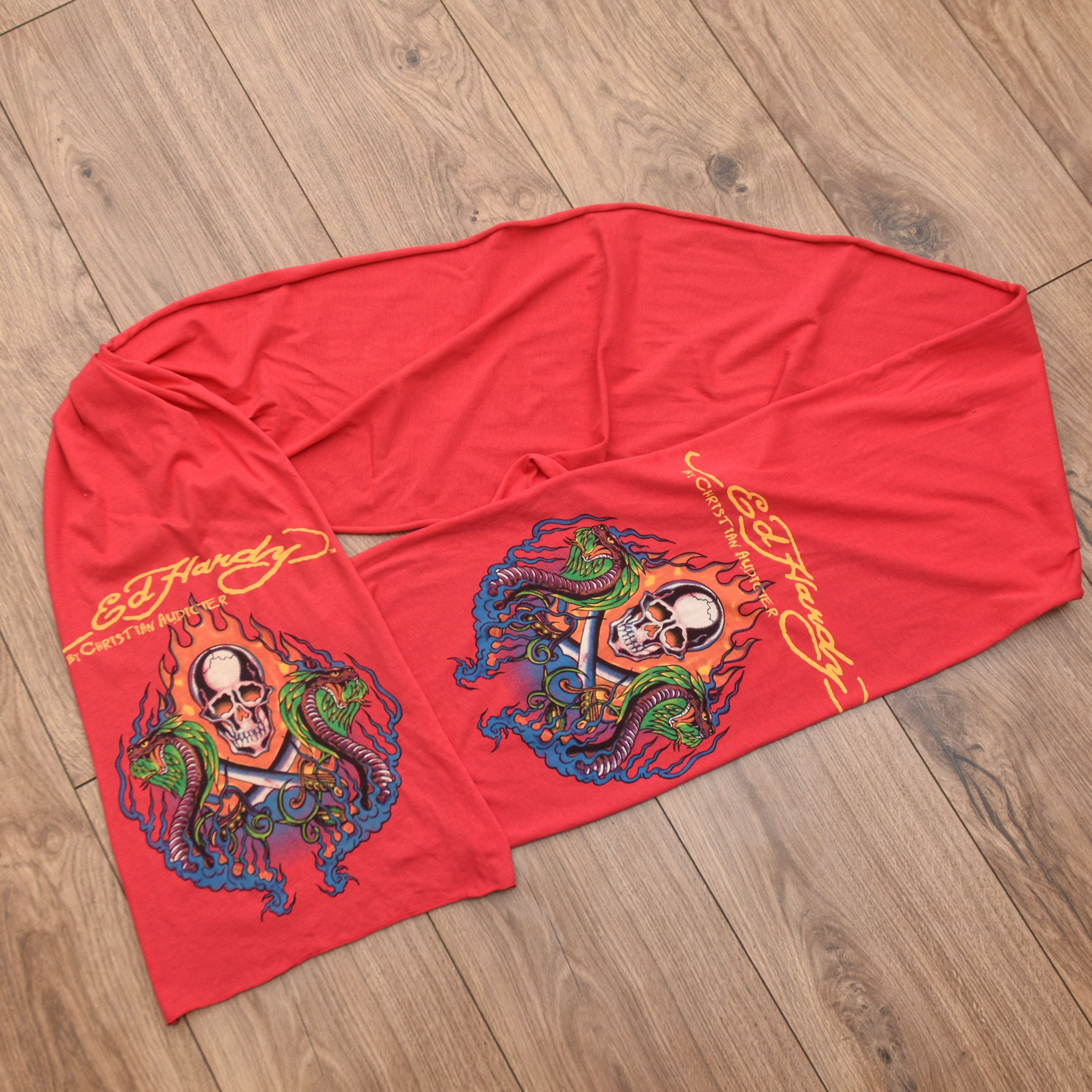 Ed Hardy Ed Hardy Christian Audigier Scarf Skull Snake Tattoo Y2K Size ONE SIZE - 4 Thumbnail