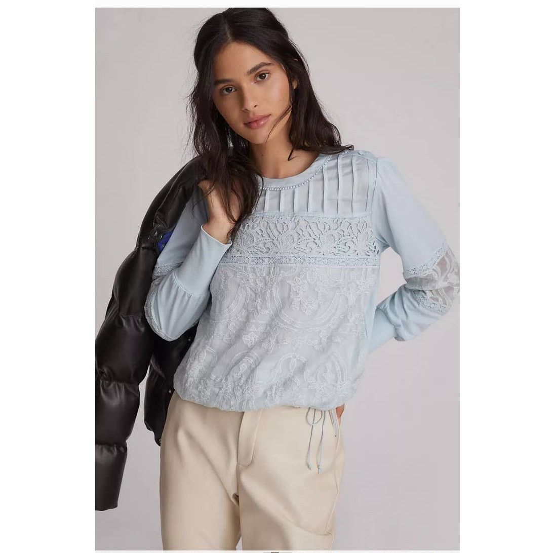 Anthropologie New Anthropologie TINY Long Sleeve Lace Top $120 XS Blue Size XS / US 0-2 / IT 36-38 - 1 Thumbnail