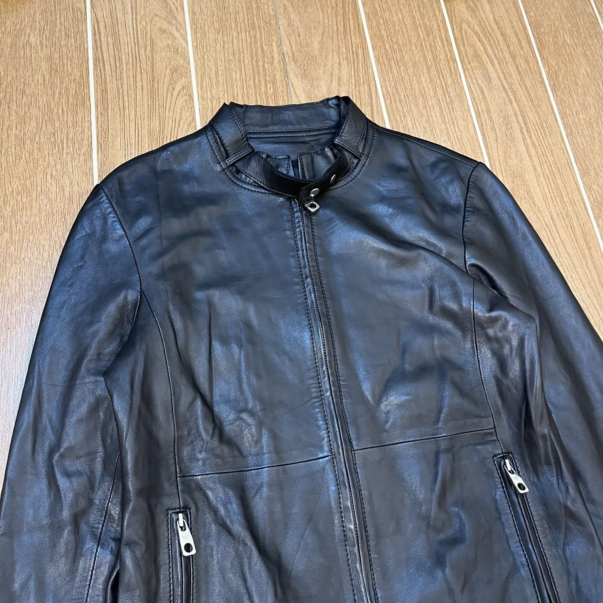 Emporio Armani Emporio Armani Women's Biker Leather Jacket Size XS / US 0-2 / IT 36-38 - 22 Thumbnail