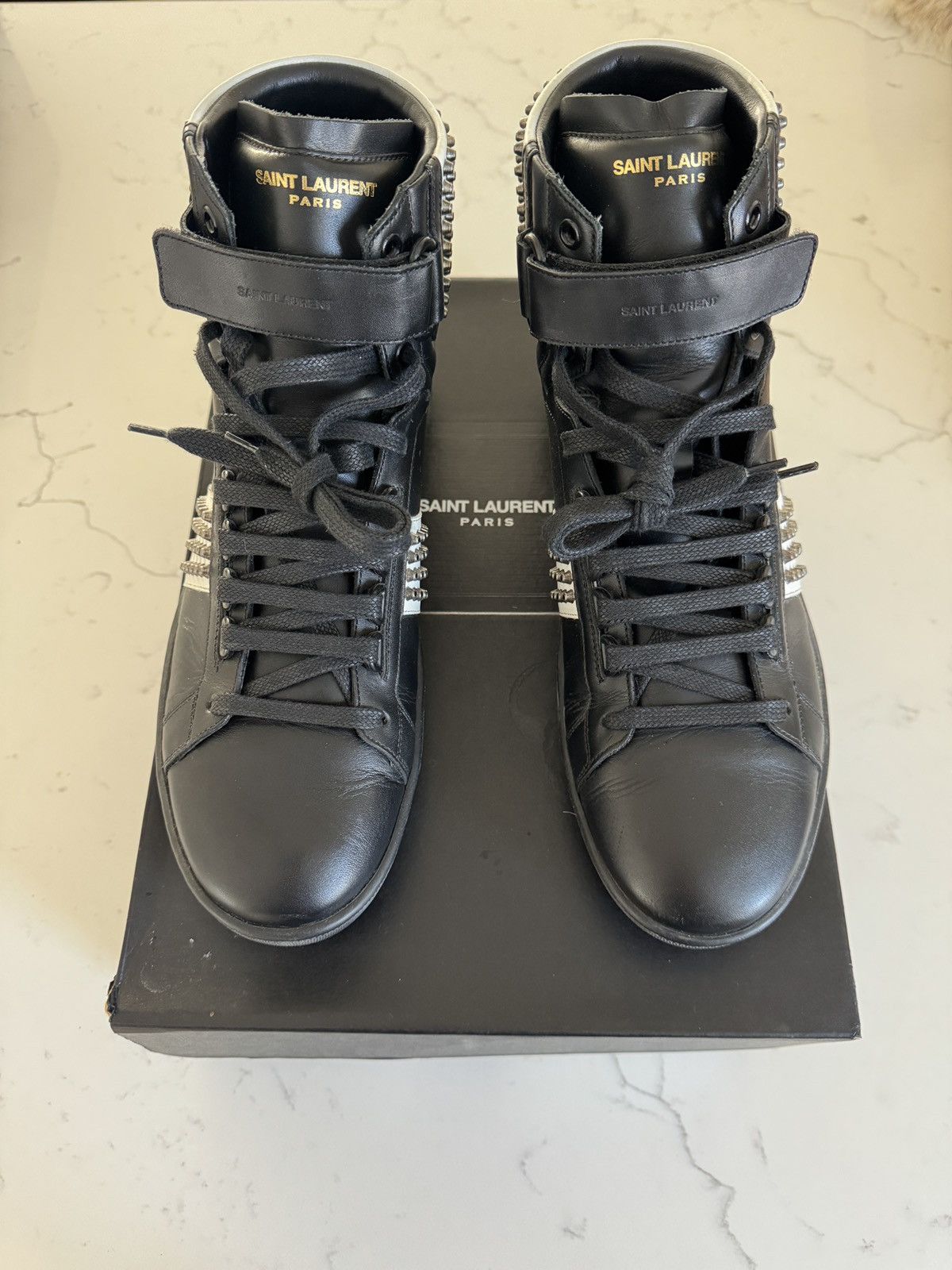 Saint Laurent Paris Saint Laurent SL14H Stud High Top Leather  