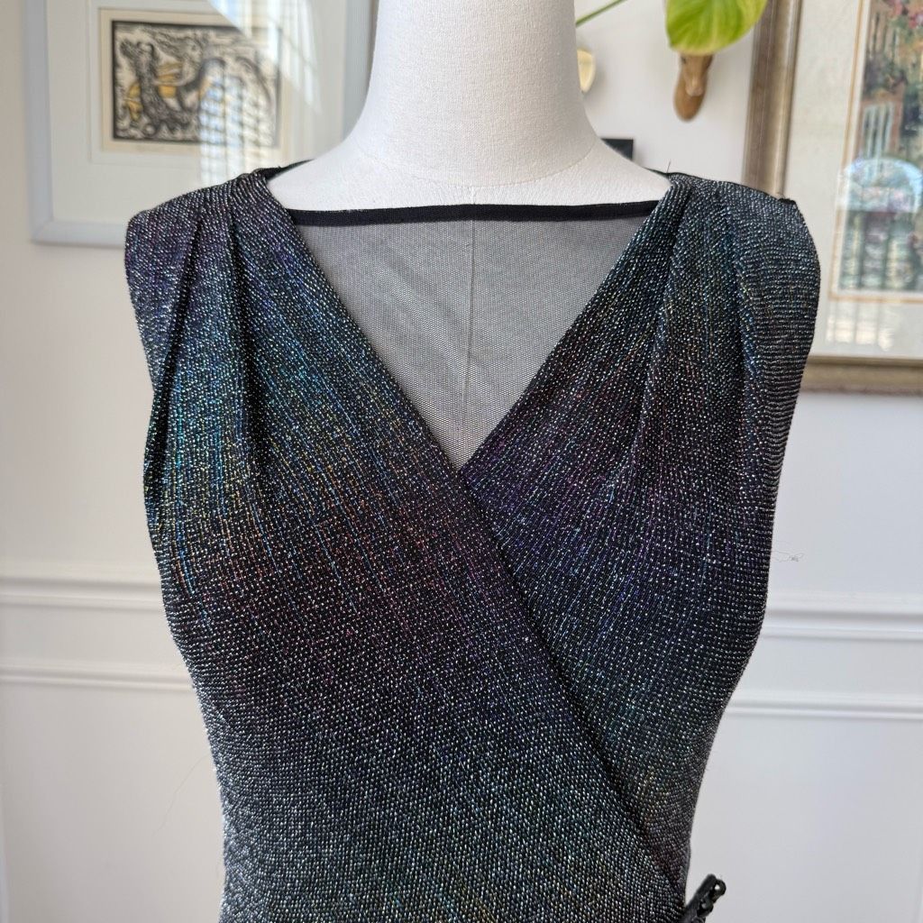 Guess Gygess Rainbow Ombre Pixellated Shimmer Down Illusion Neck P Size XL / US 12-14 / IT 48-50 - 2 Thumbnail