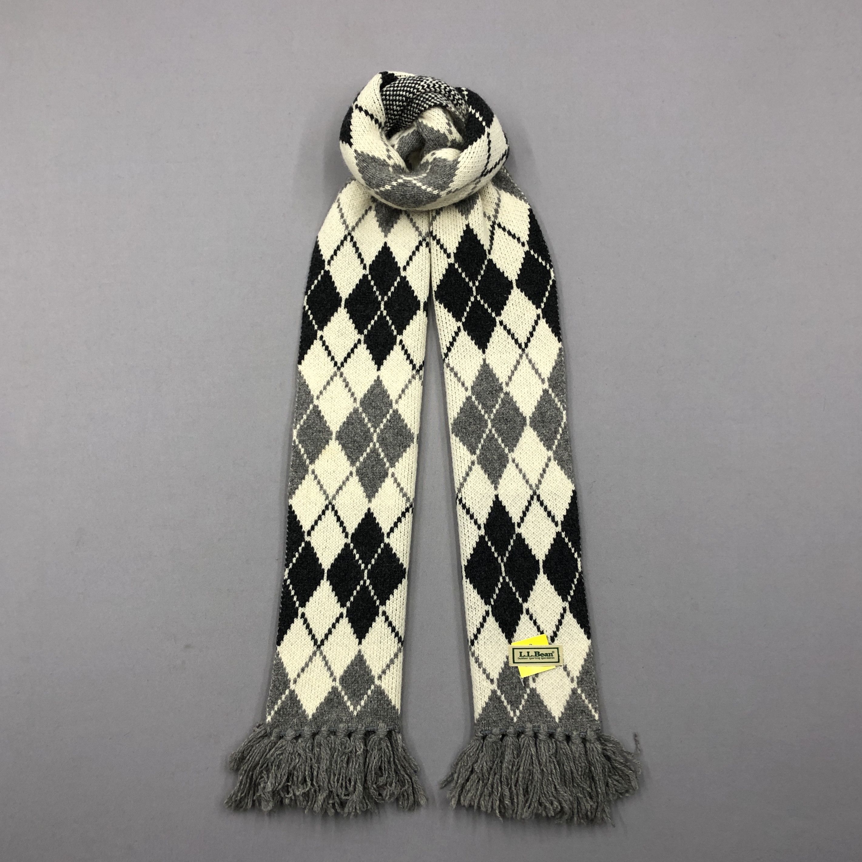 L.L. Bean Vintage L L Bean Scarf Fringe Argyle Wool Scarves Size ONE SIZE - 1 Thumbnail