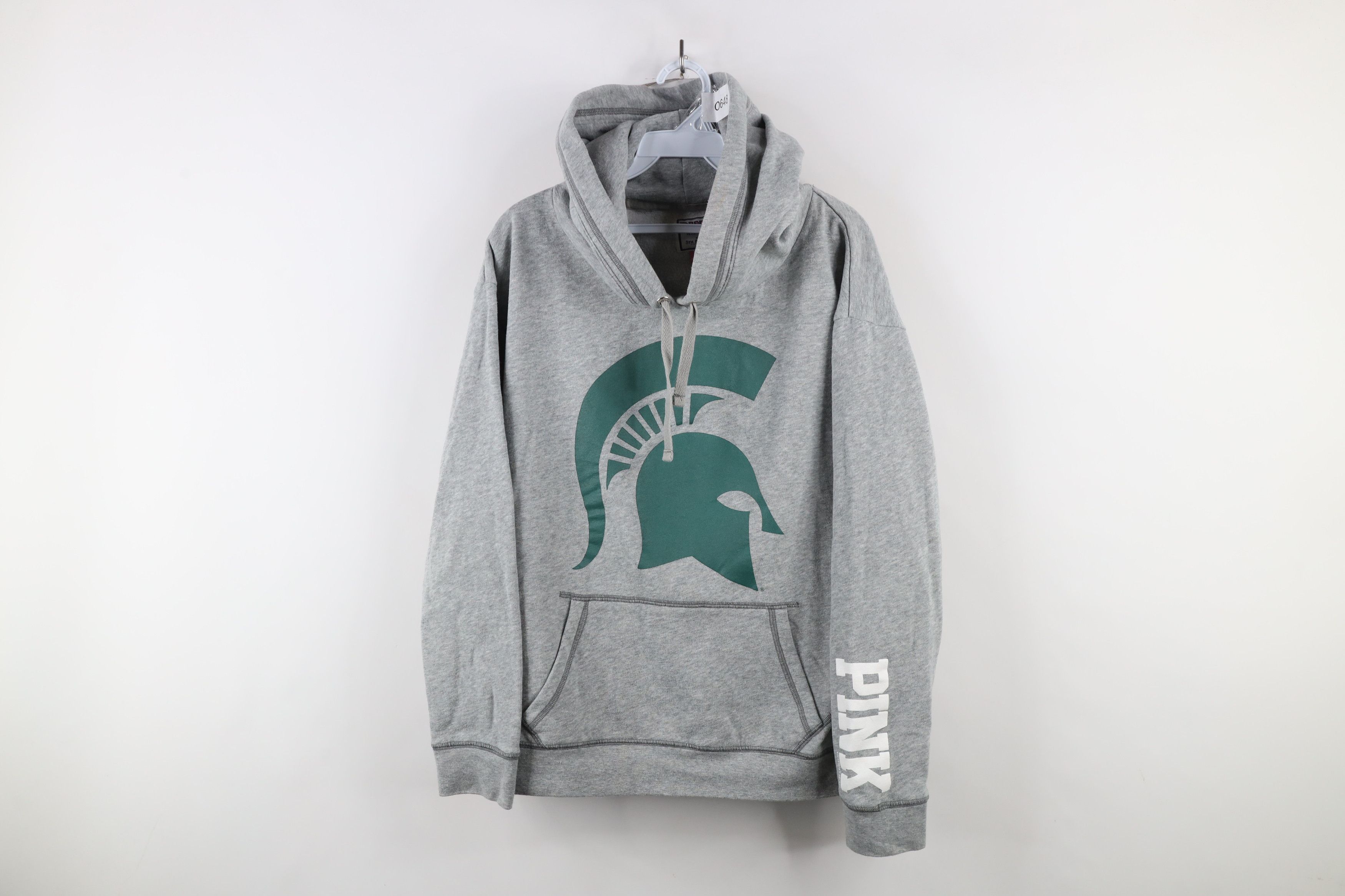 Pink × Vintage Pink Victorias Secret Michigan State University Hoodie Size L / US 10 / IT 46 - 1 Thumbnail