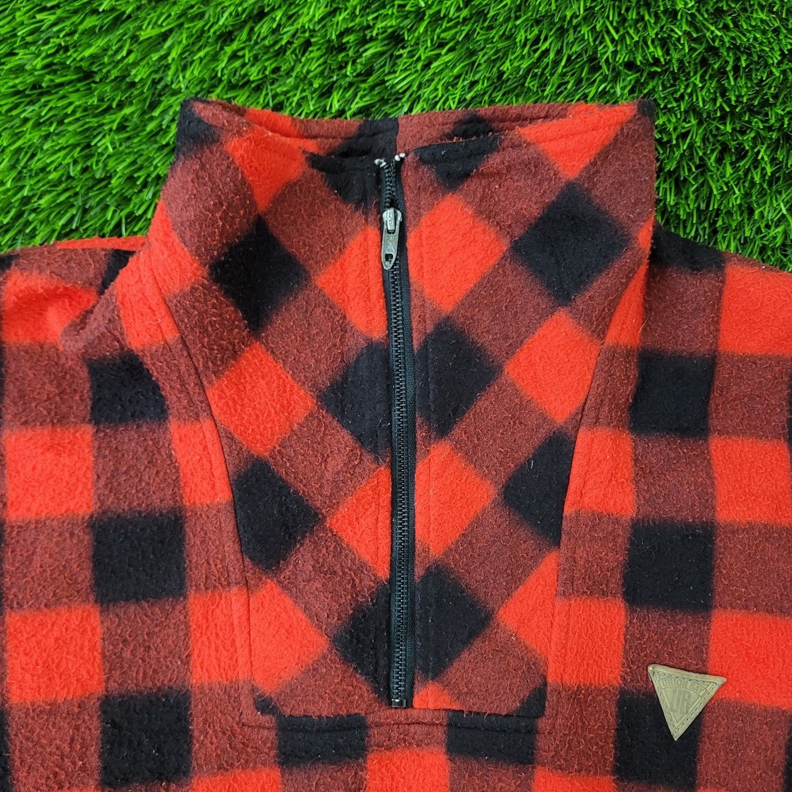 UNIONBAY VTG Unionbay 1/2 Zip Buffalo Plaid Fleece Anorak Womens L Size M / US 6-8 / IT 42-44 - 2 Thumbnail