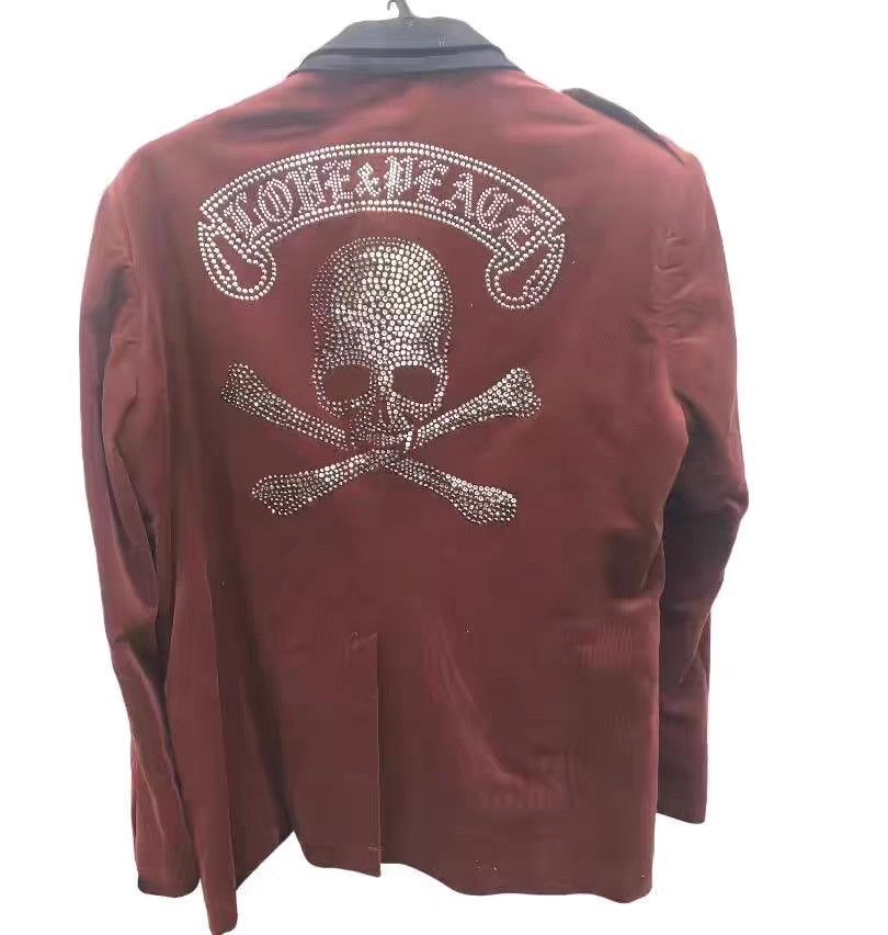 Roen Roen Velvet Blazer with Large Back Crystal Skull K11 Size US M / EU 48-50 / 2 - 2 Thumbnail