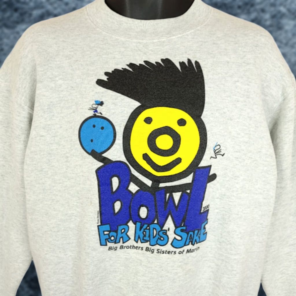 Fruit Of The Loom VINTAGE Bowling Sweatshirt Mens Size Medium Gray Cotton Blend Fruit of the Loom 90s Y2K Bowler Big Brothers Sisters Made In USA Size US M / EU 48-50 / 2 - 1 Thumbnail