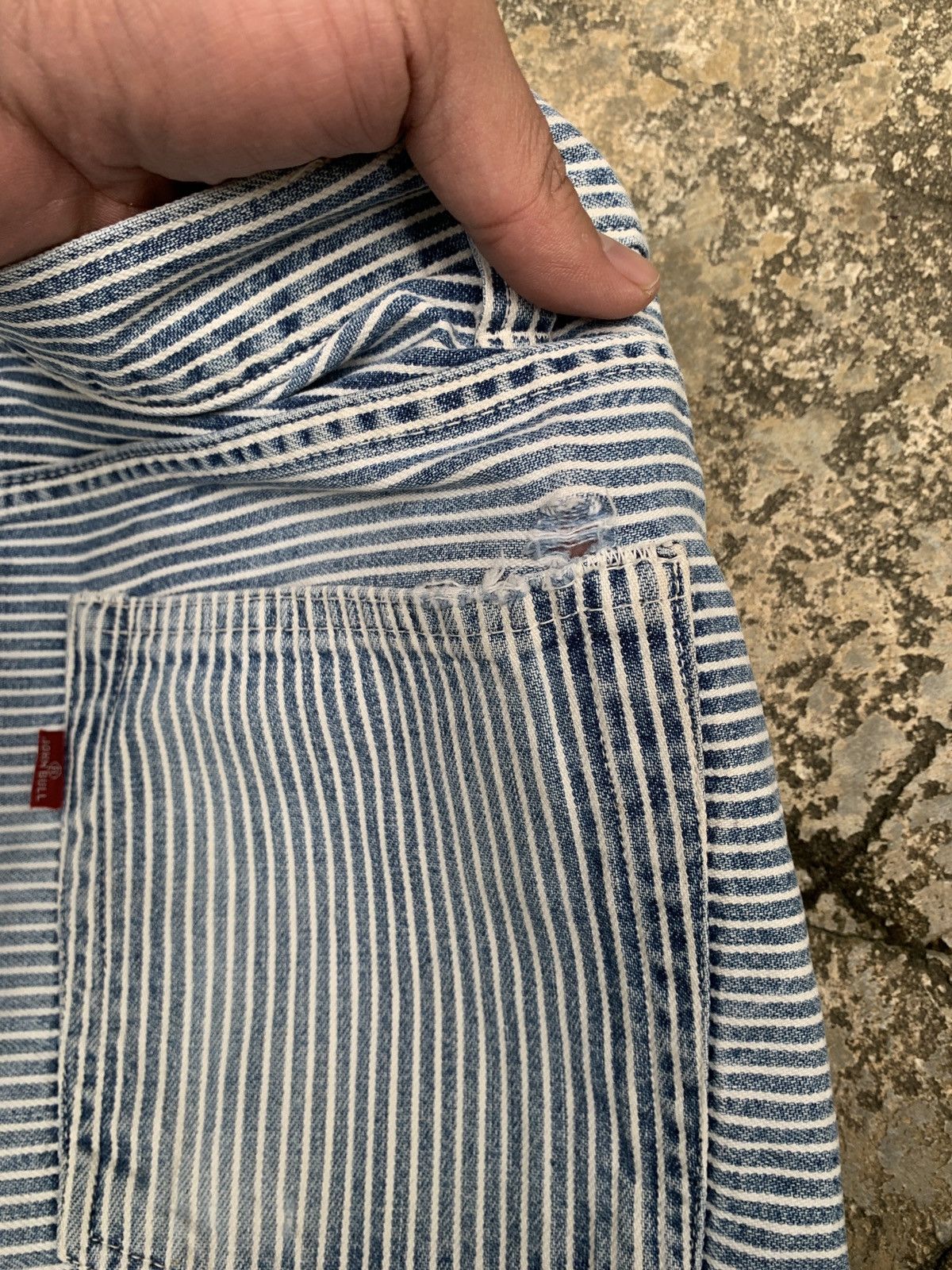 Japanese Brand × Johnbull × Vintage 1990s John Bull Japan Horizontal Stripes Denim Pants Size US 29 - 10 Thumbnail