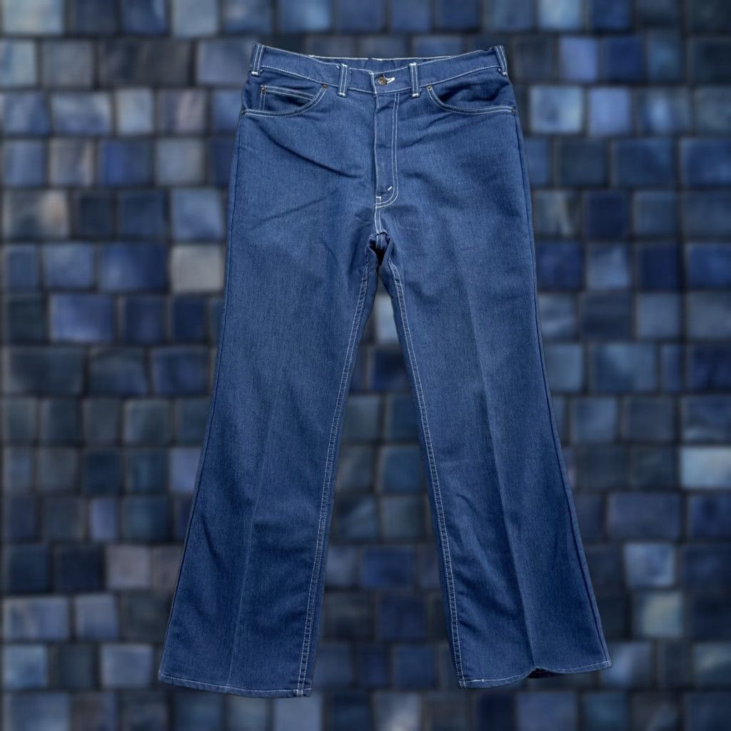VINTAGE Levi’s Jeans For Men White Tab Medium Wash Denim Size 34x36 Blue 70s Straight Mens