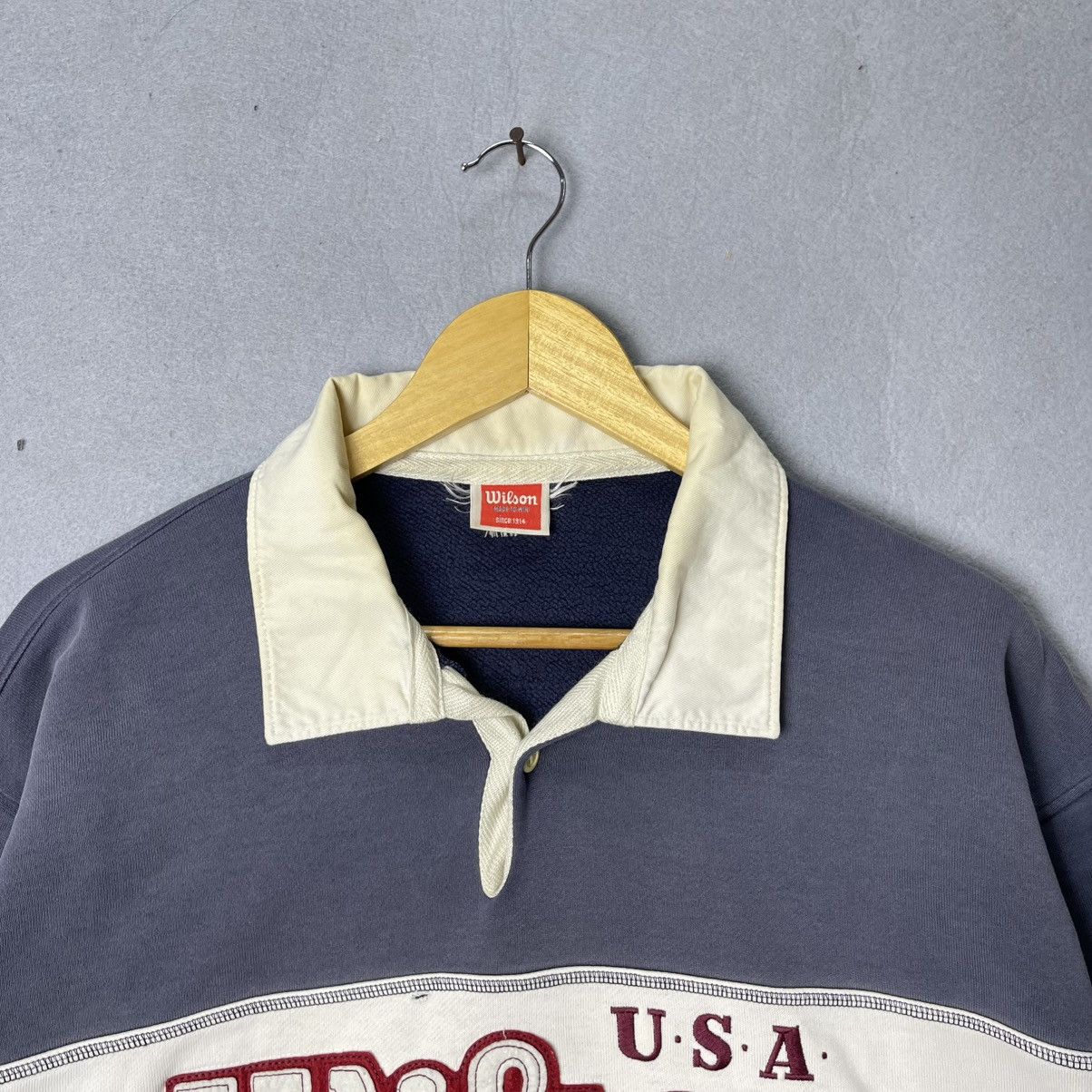 Wilson Vintage Wilson USA Rugby Sweatshirt Pullover Size US L / EU 52-54 / 3 - 2 Thumbnail