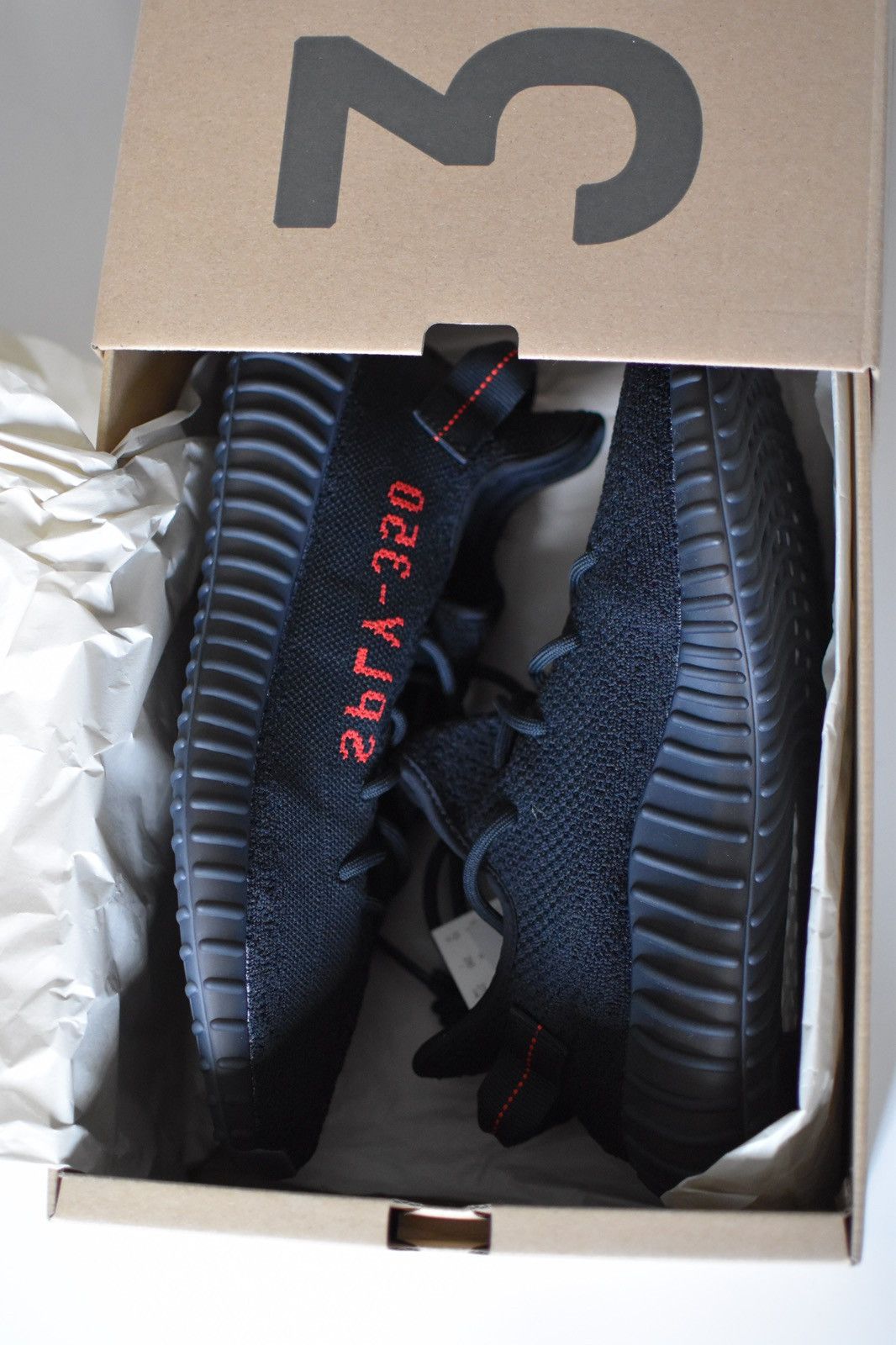 Adidas × Kanye West DS Yeezy Boost 350 V2 Black/Red Size US 10 / EU 43 - 3 Thumbnail
