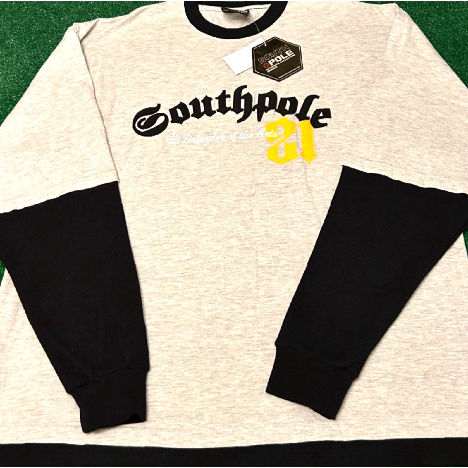 VINTAGE Southpole Long Sleeve T-Shirt 2XL Gray Y2K Grunge Hip Hop
