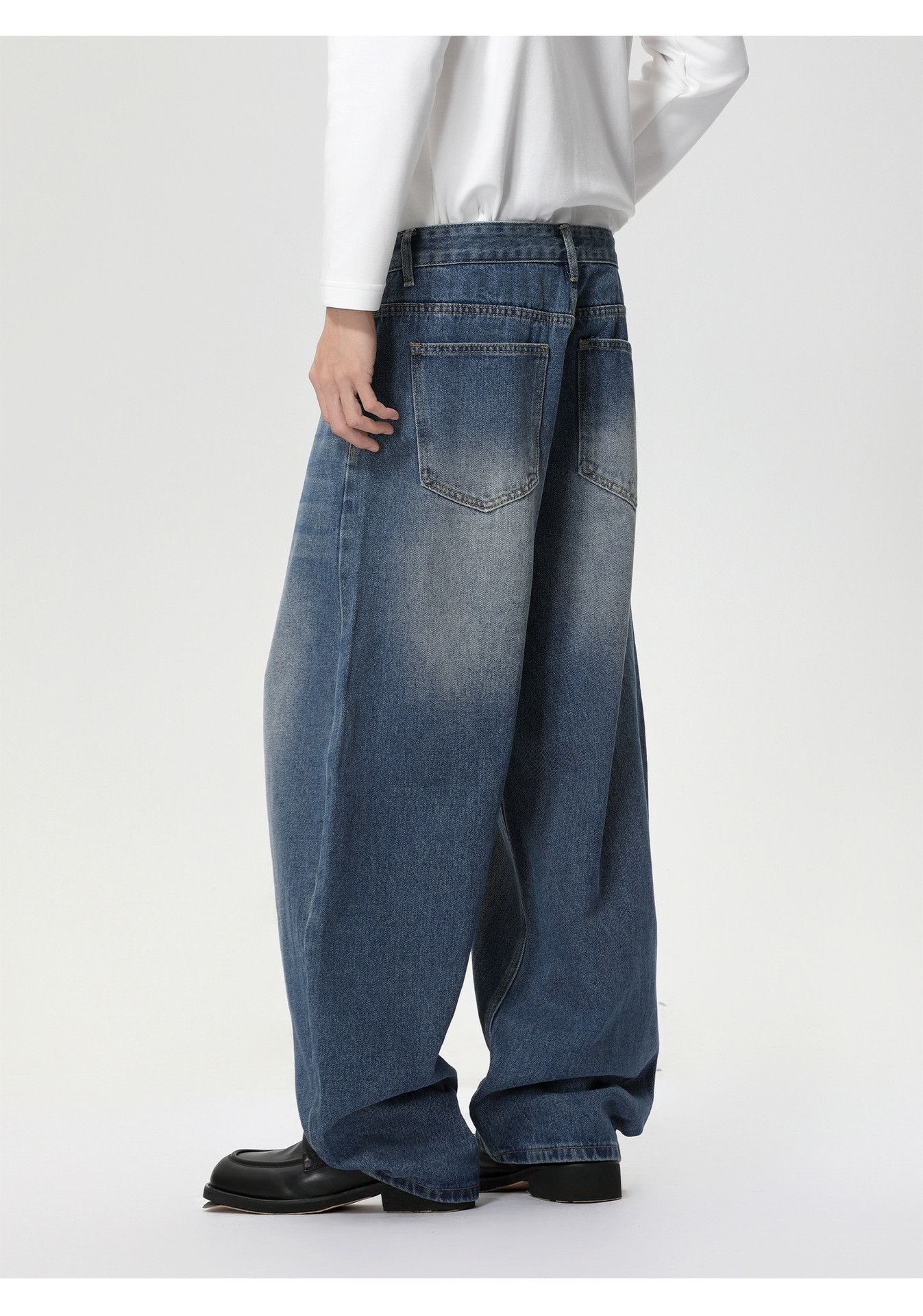 Vintage Men's Japanese Retro High Street Casual Loose Curved Jeans Size US 32 / EU 48 - 4 Thumbnail