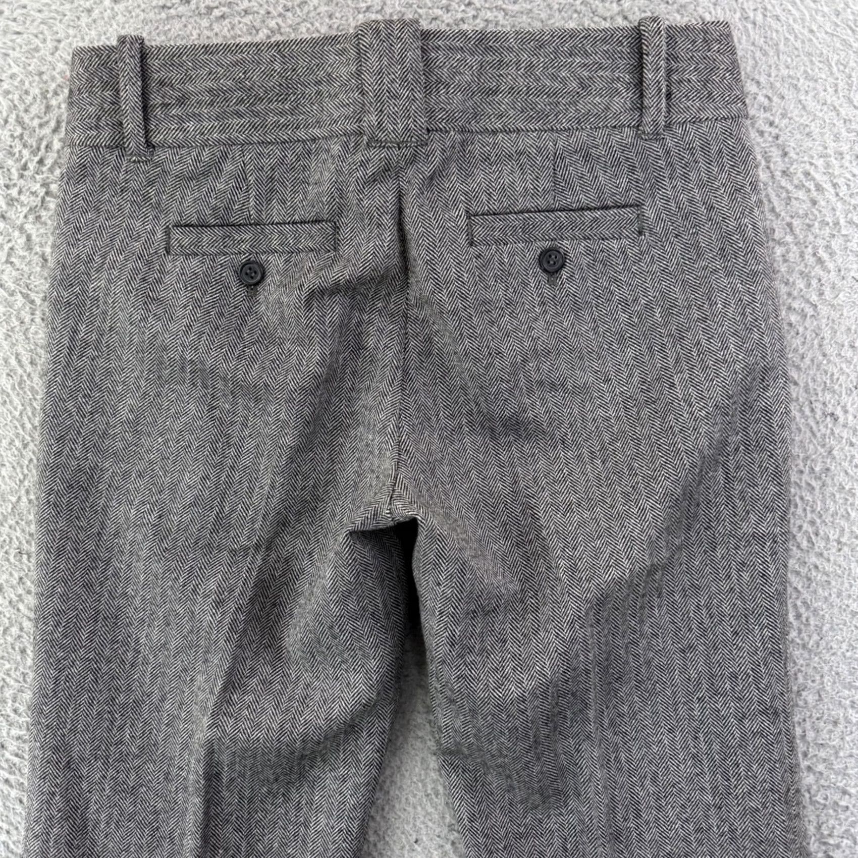J.Crew J.Crew Dress Pants Womens 2 Gray Wool Herringbone Pleated City Fit Business Size 26" / US 2 / IT 38 - 7 Thumbnail