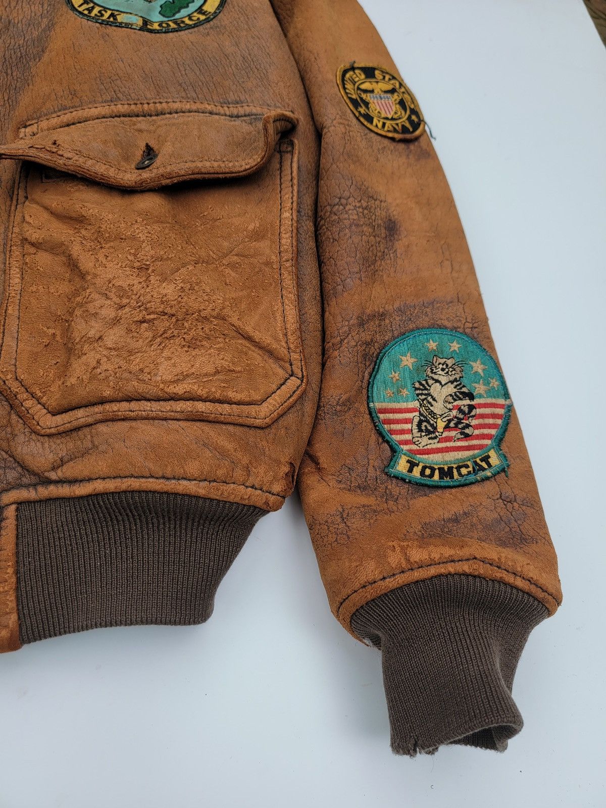 Avirex ✅️Vintage 80s Brown Avirex G-1 Flight Us Leather Jacket Size US L / EU 52-54 / 3 - 5 Thumbnail