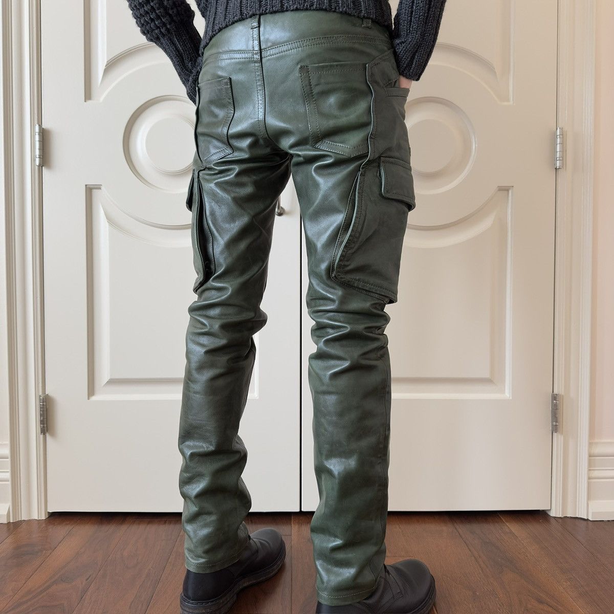 Dsquared2 Dsquared2 F/W 2006 Dark Green Leather Pants Size US 30 / EU 46 - 5 Thumbnail