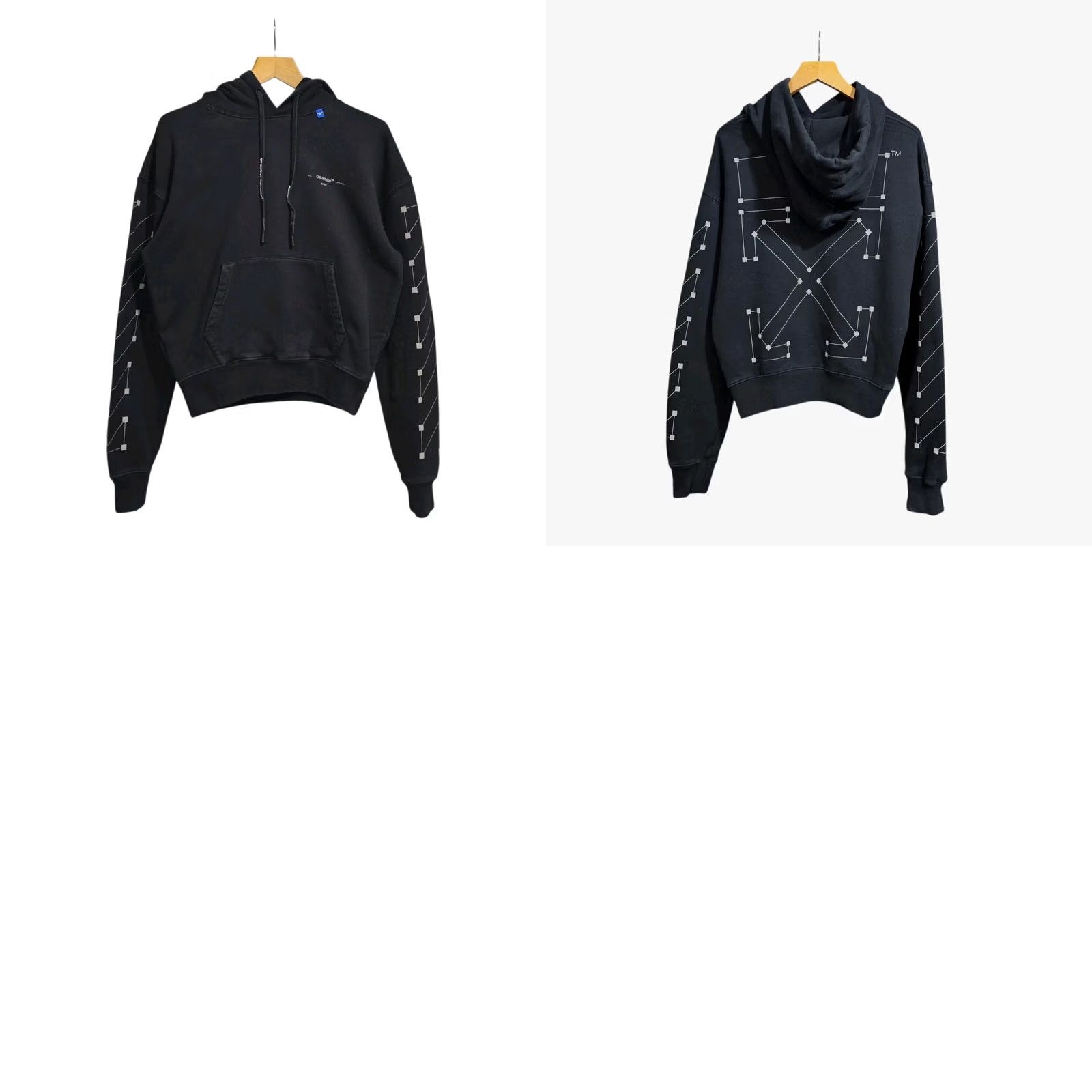 Off-White VINTAGE Off-White Mens Hoodie Black XS Pullover Logo Front Cotton Fleece Kangaroo Pocket Diag Backone? Size US XS / EU 42 / 0 - 10 Thumbnail