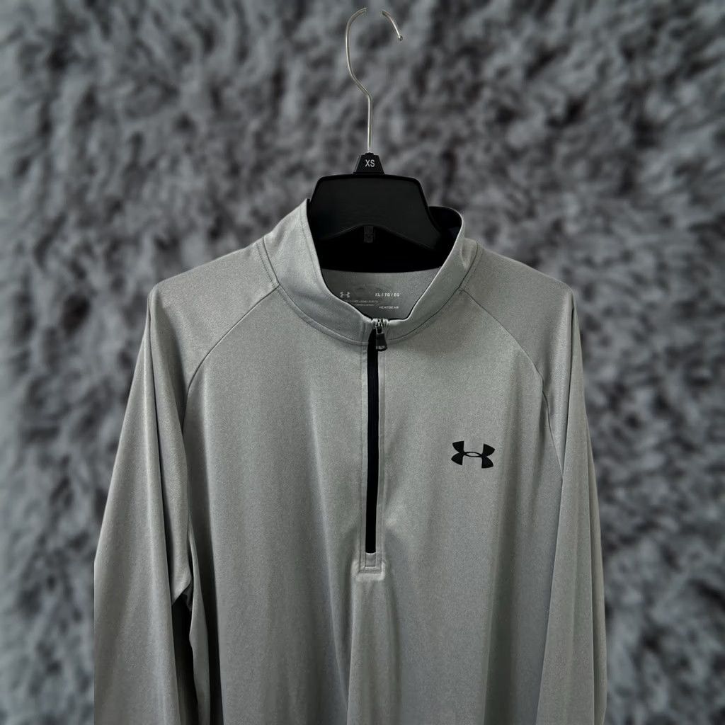 Under Armour Under Armour HeatGear 1/4 Zip Mens XL Gray Pullover Size US XL / EU 56 / 4 - 1 Thumbnail