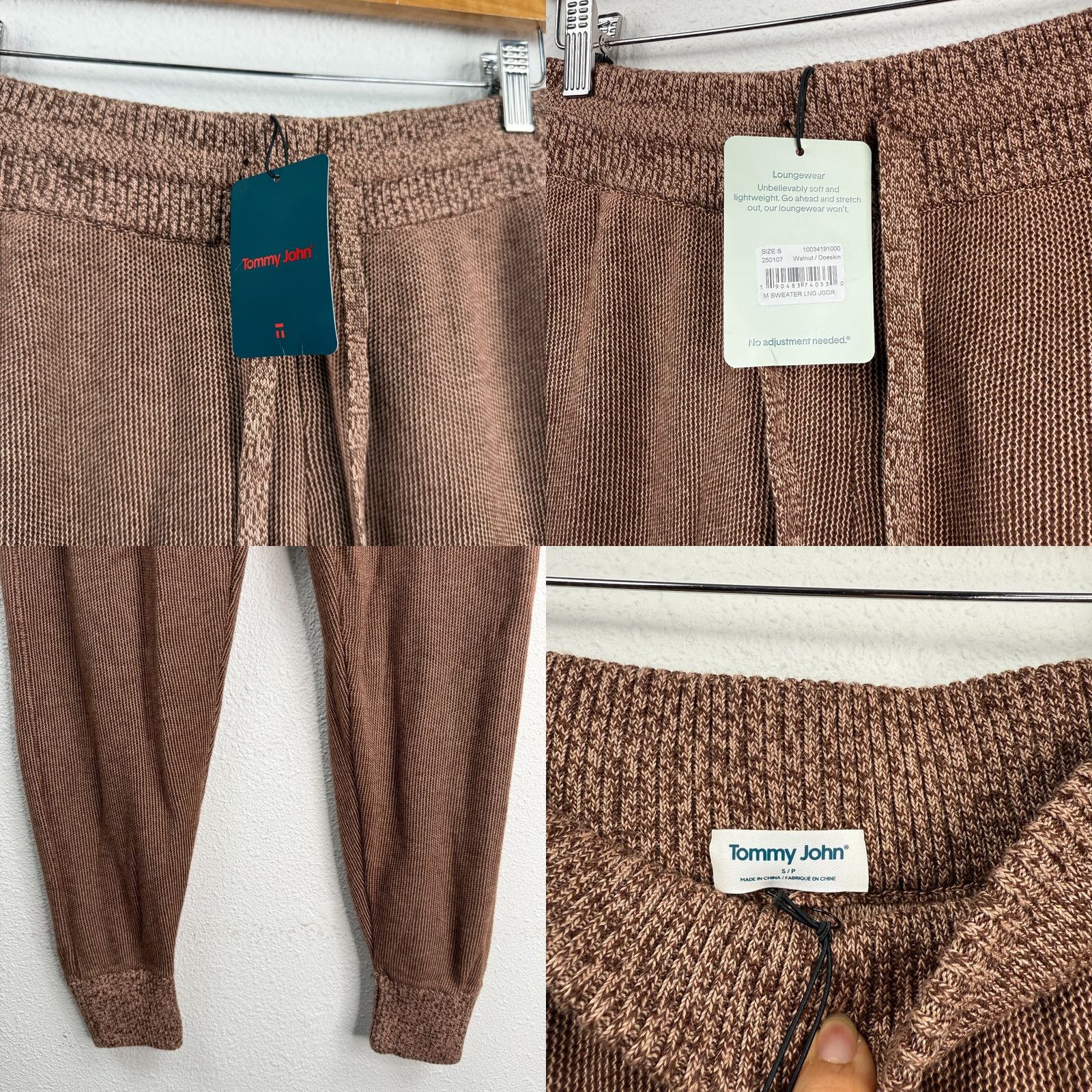 Vintage Tommy John Sweater Knit Lounge Set Men Top Bottoms 2 Piece NWT Brown Size S Regular Knit Lounge Set City College Size US S / EU 44-46 / 1 - 8 Thumbnail