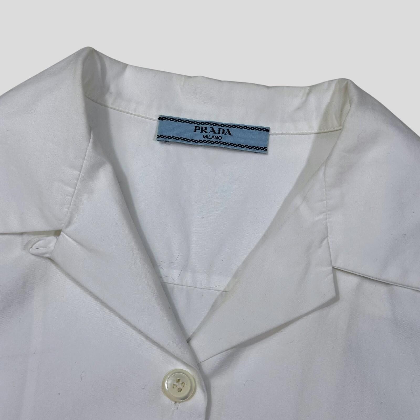Prada Prada Milano 2019 Camp Collar Triangle Logo Boxy Shirt IT38 Size S / US 4 / IT 40 - 4 Thumbnail