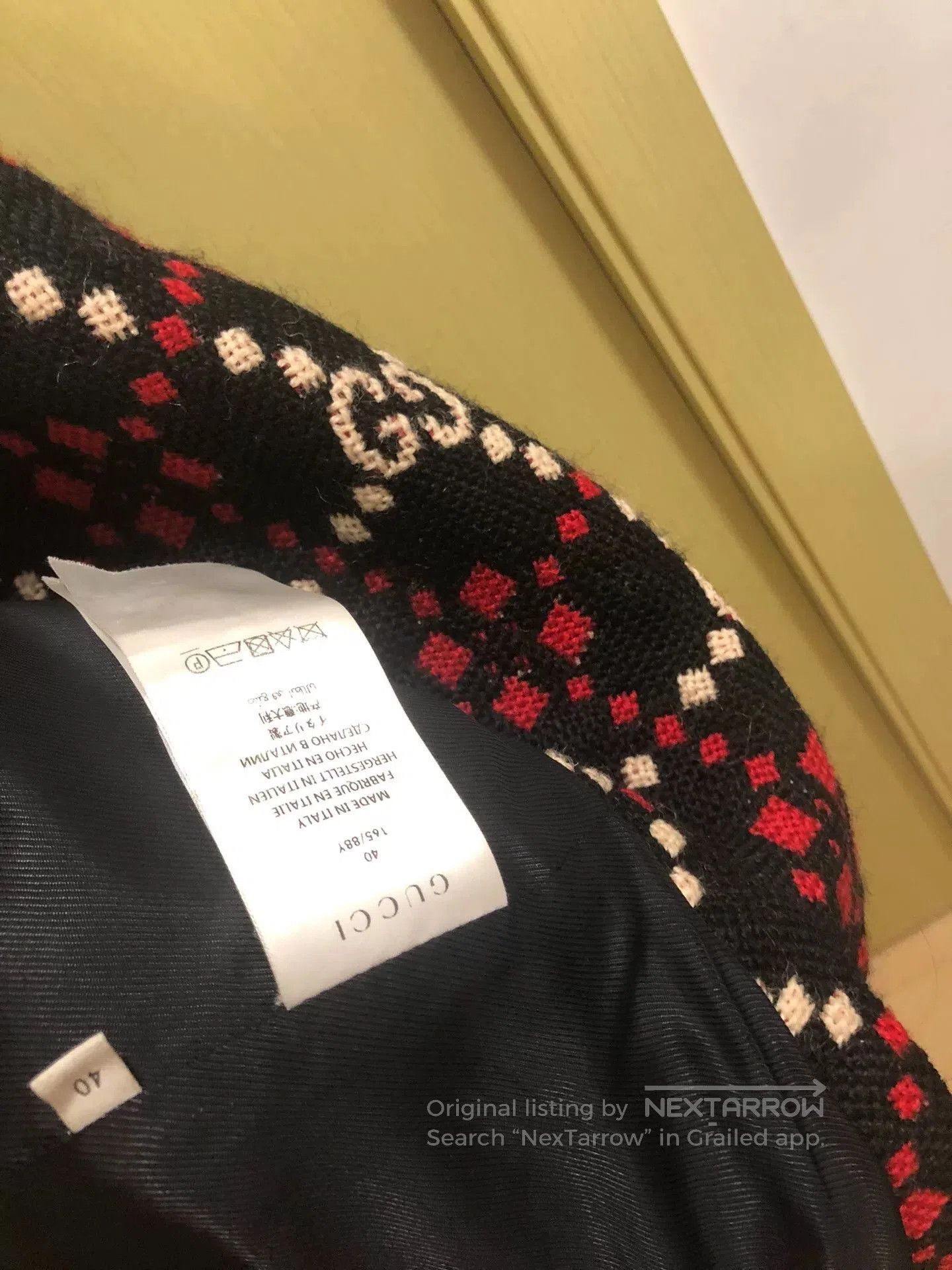 Gucci Gucci Red Black Diamond Pattern Coat. Size US M / EU 48-50 / 2 - 3 Thumbnail