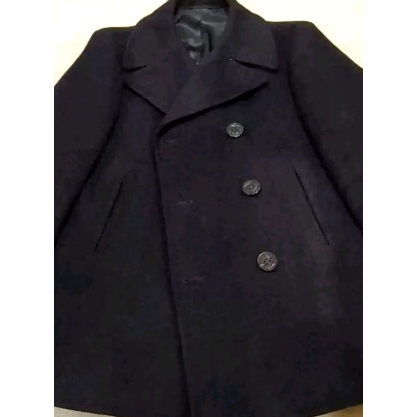 Vintage VINTAGE United States Navy Peacoat Jacket Wool Dark Blue Button Size 38R Mens Size US XXS / EU 40 - 2 Thumbnail