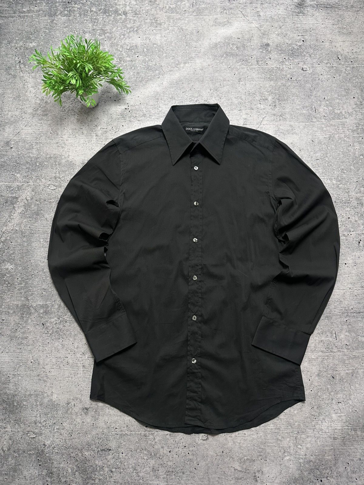 Vintage Dolce Gabbana Button Ups Lux Classic Shirt in Black, Men's (Size M) — image 2 of 6