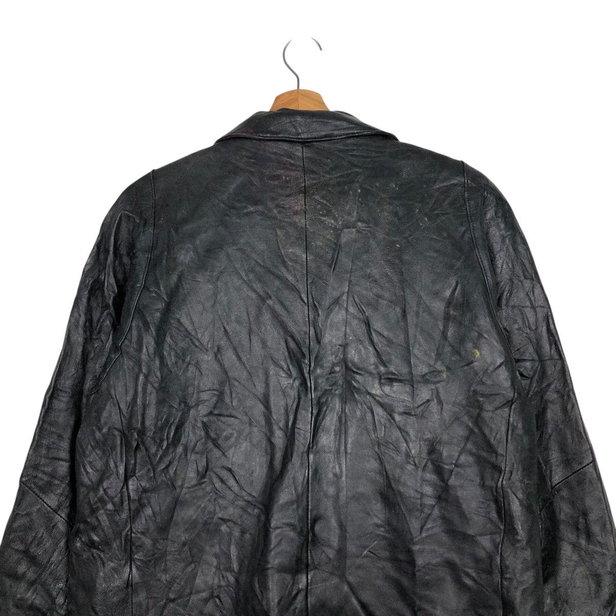 Japanese Brand Artisanal Crinkled Leather Trench Map Lining Issey Miyake Size US M / EU 48-50 / 2 - 10 Thumbnail