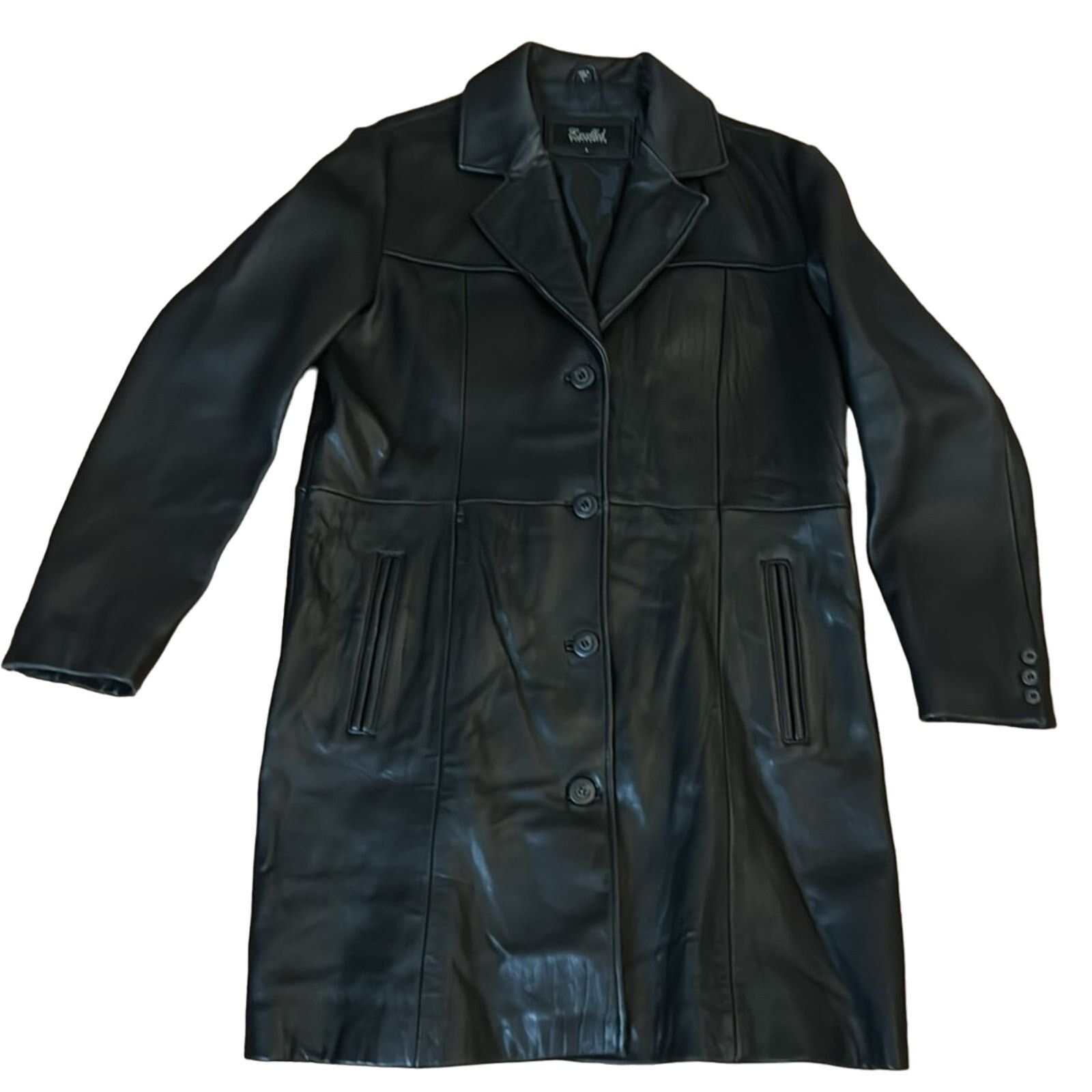 Other Excelled Collection Vintage Y2K Leather Trench Coat Size L / US 10 / IT 46 - 3 Thumbnail
