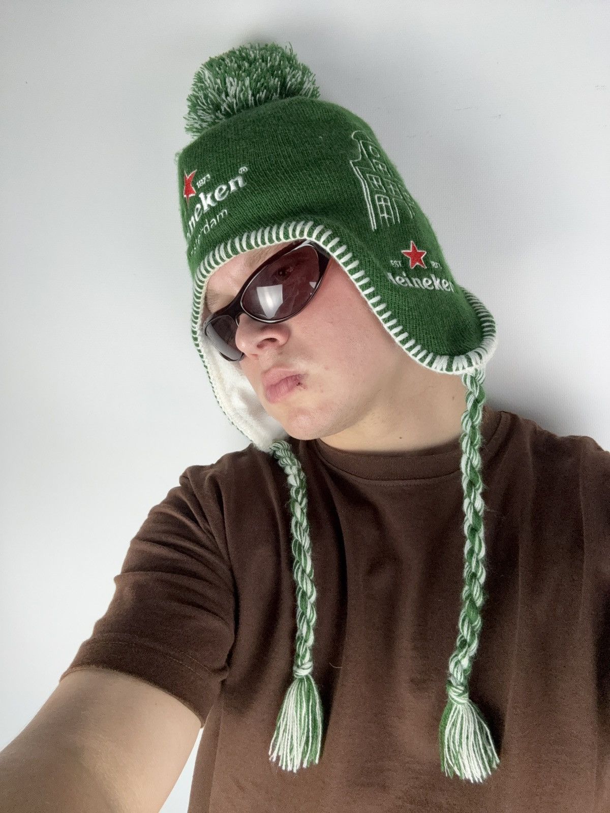 Vintage Vintage 90s Heineken US Trapper hat Green Beer Y2K Retro Size ONE SIZE - 1 Thumbnail