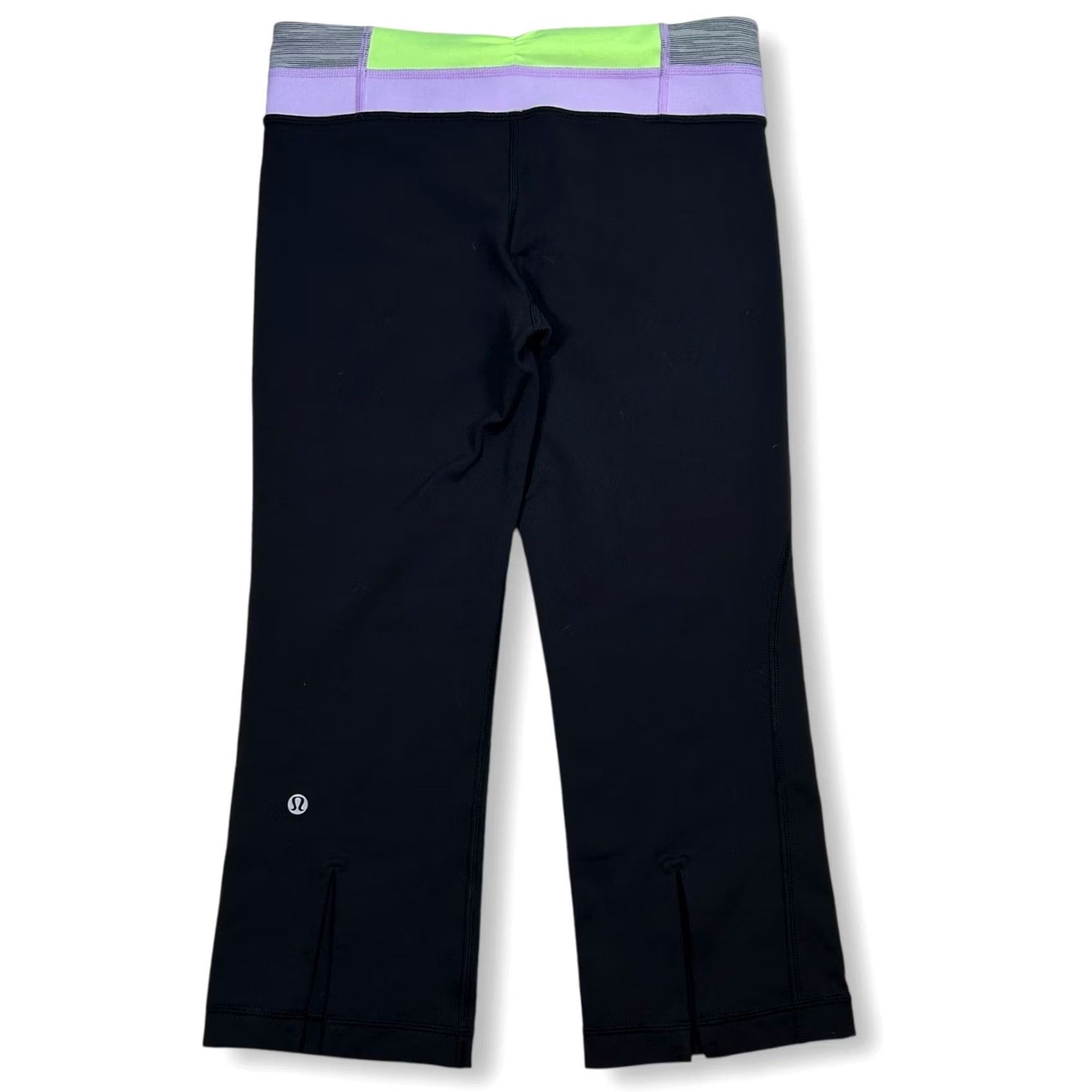 Lululemon Lululemon Capri Yoga Pants High Rise Black Purple Green Size 4 Athletic Size 27" / US 4 / IT 40 - 2 Thumbnail