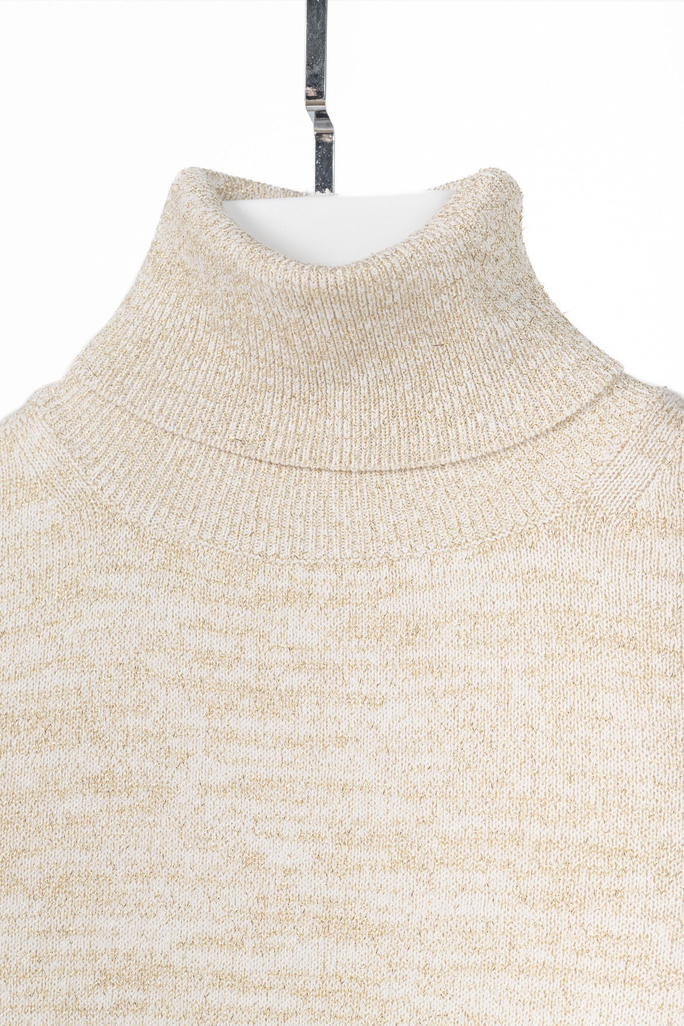 Dolce & Gabbana Dolce & Gabbana Gold-Lurex Short-Sleeve Turtleneck Sweater Size S / US 4 / IT 40 - 4 Thumbnail