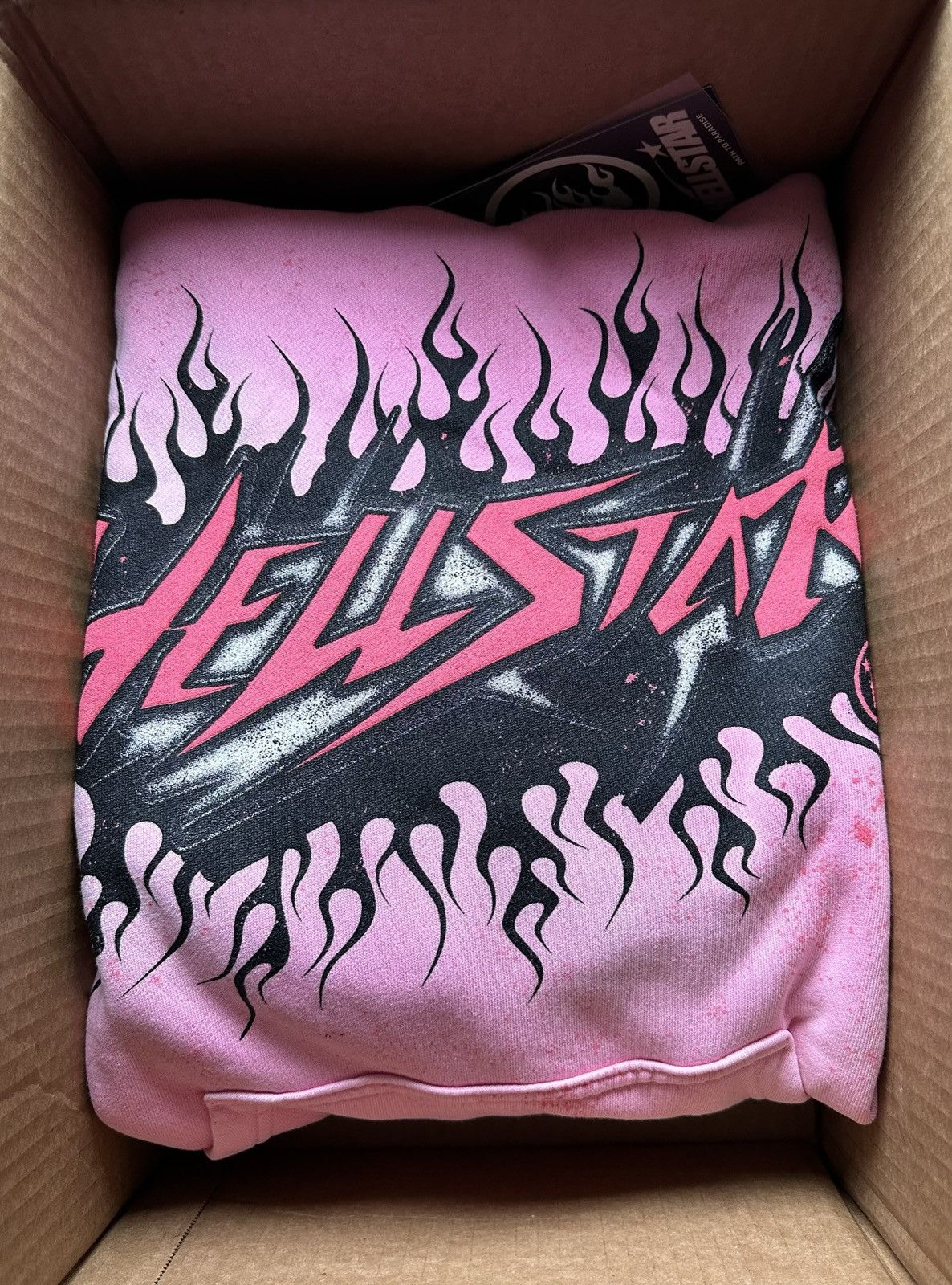 image of Hellstar Brainwashed Hoodie With Brain in Pink, Men's (Size Large)