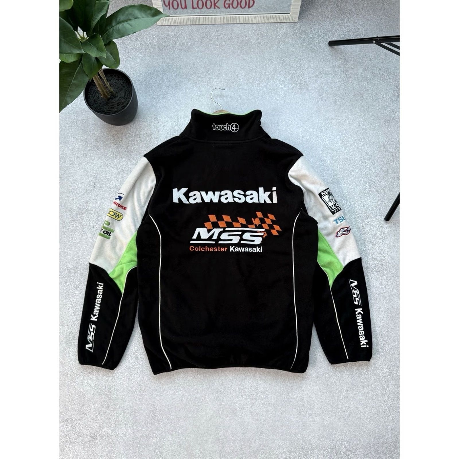 Vintage VINTAGE Kawasaki Racing NASCAR Moto Fleece MSS Retro Rare Y2K Black Sz S Sweatshirt Mens Full Zip Hooded Pockets Logo Zipper Embroidered 8.5/10 Size US S / EU 44-46 / 1 - 2 Thumbnail