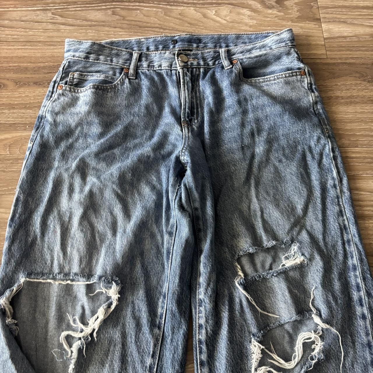 Japanese Brand Crazy Vintage Y2K/2000s Baggy Distressed Skater Wide Leg Denim Jeans! 32x30 Size US 32 / EU 48 - 5 Thumbnail
