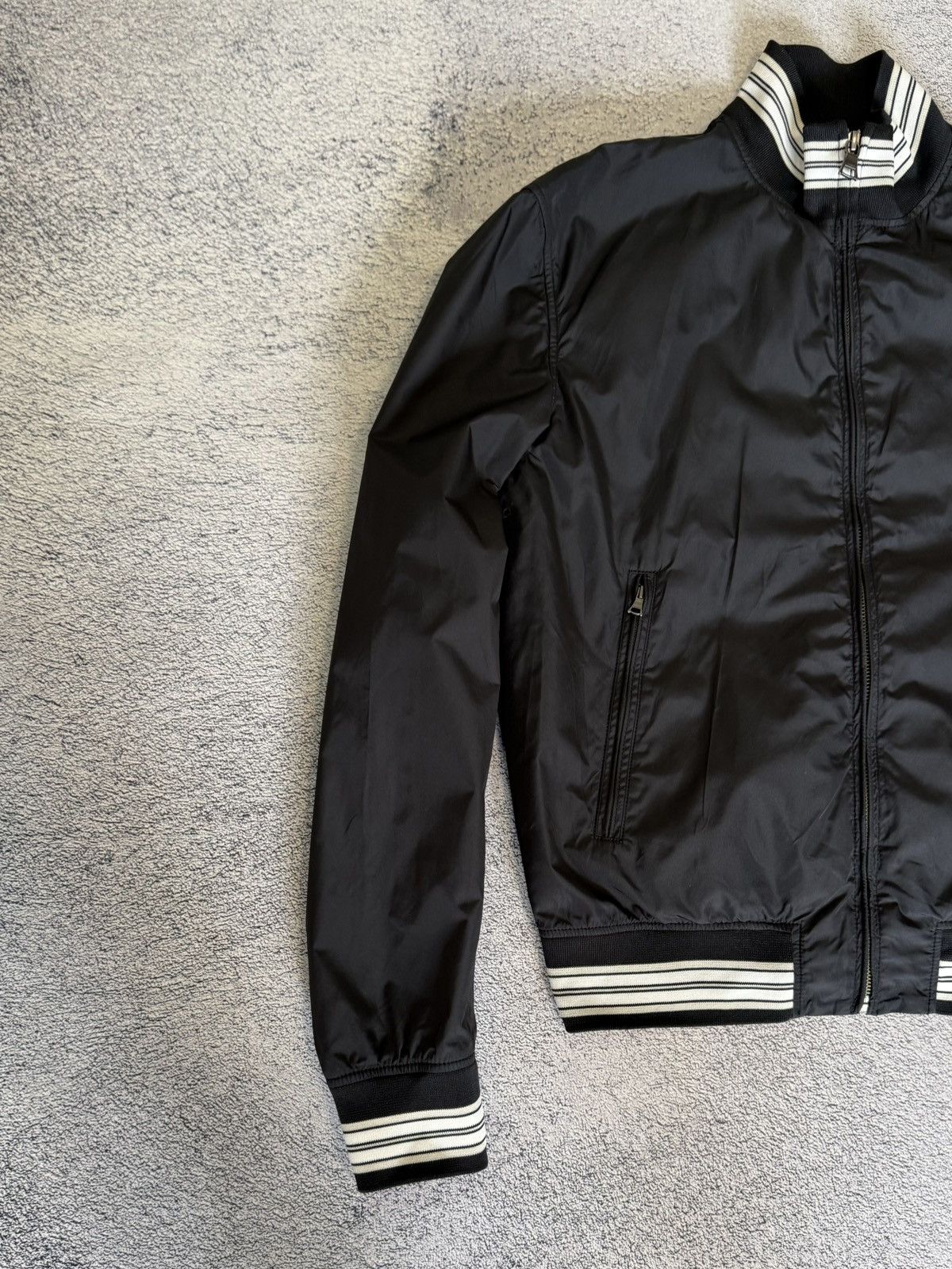 J.Lindeberg J Lindeberg Bomber Jacket Black Nylon Striped Trim Men M Size US M / EU 48-50 / 2 - 6 Thumbnail