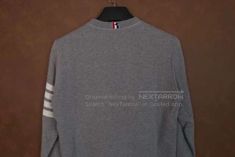 Thom Browne THOM BROWNE Grey Striped Sweatshirt. Size US M / EU 48-50 / 2 - 4 Thumbnail