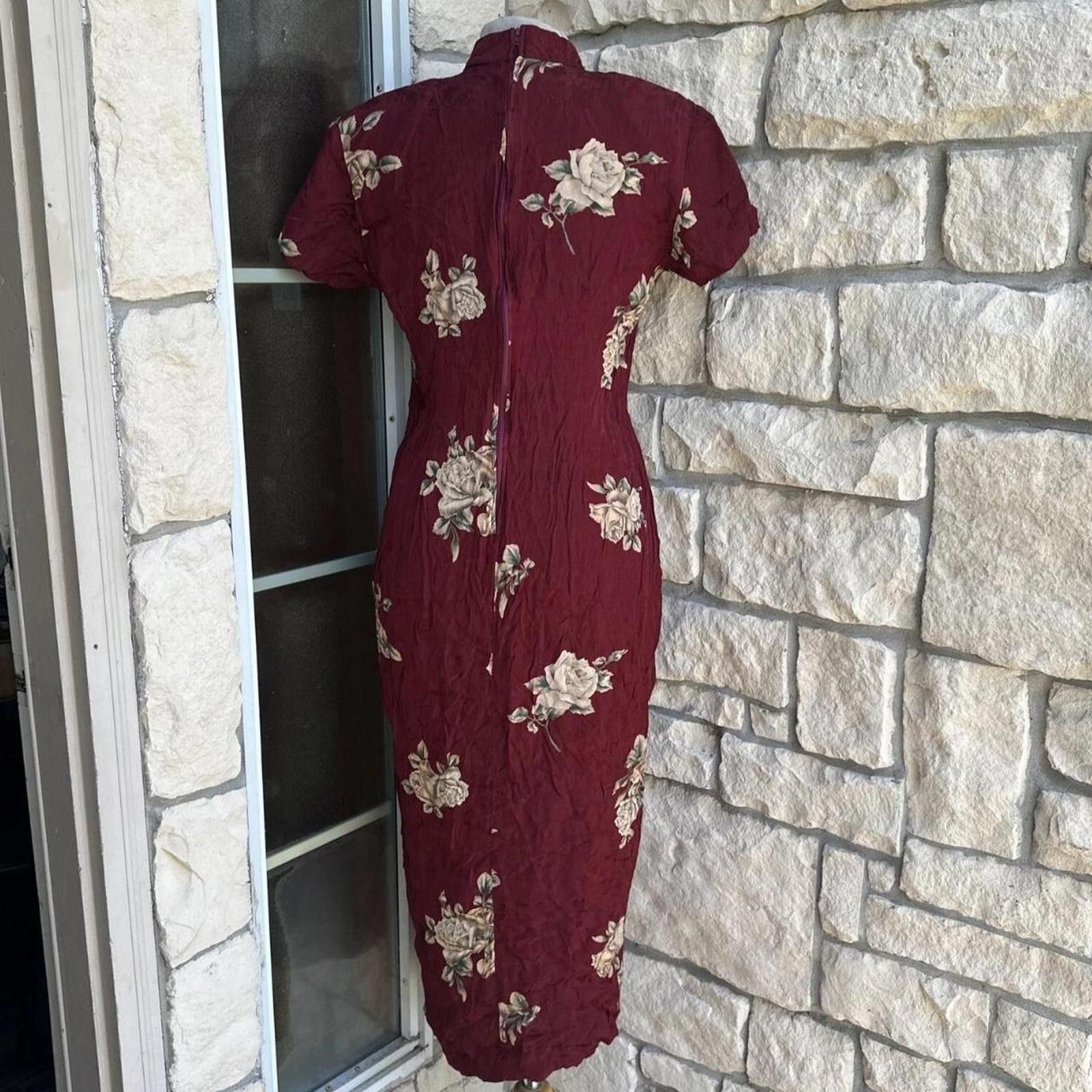 Other Burgundy floral midi dress #floraldress #mididress Size S / US 4 / IT 40 - 3 Thumbnail